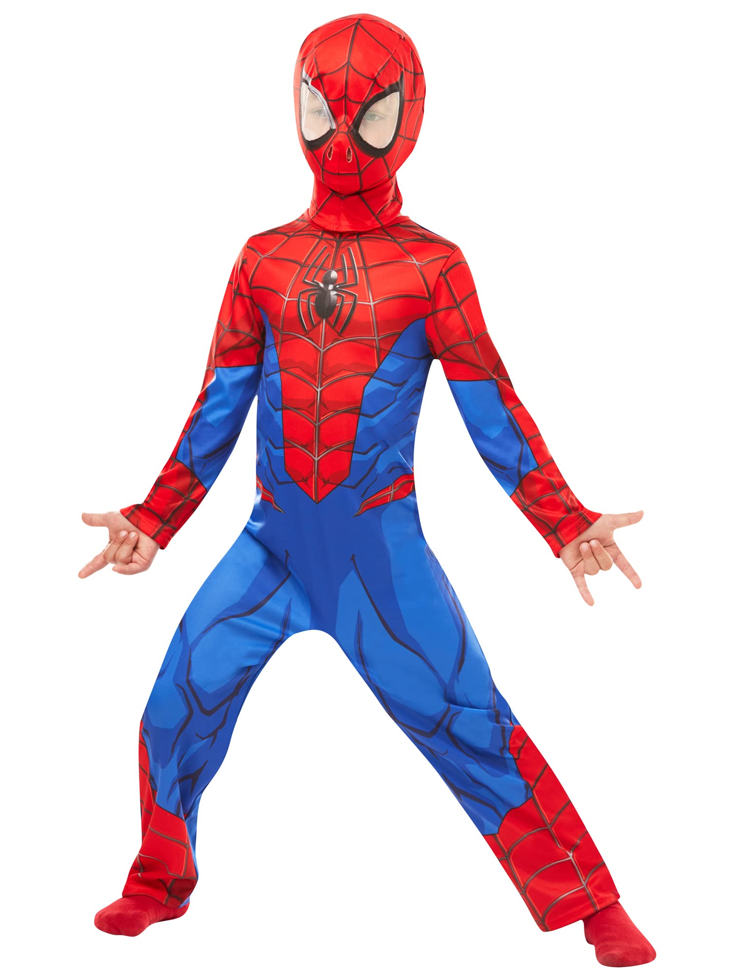 Rubies Marvel Spider-Man Classic Child Costume - Blue/Red | Size 3-4 Years (104cm Height)