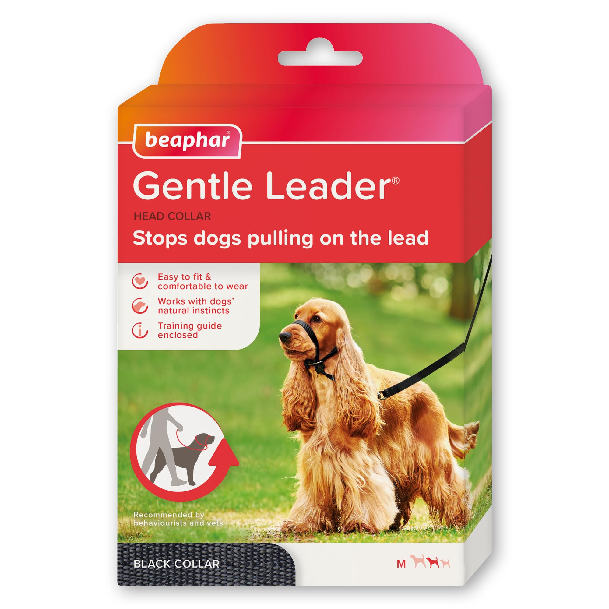 Beaphar Gentle Leader Head Collar - Medium Dog Training Aid | Stops Pulling | Black Nylon 1