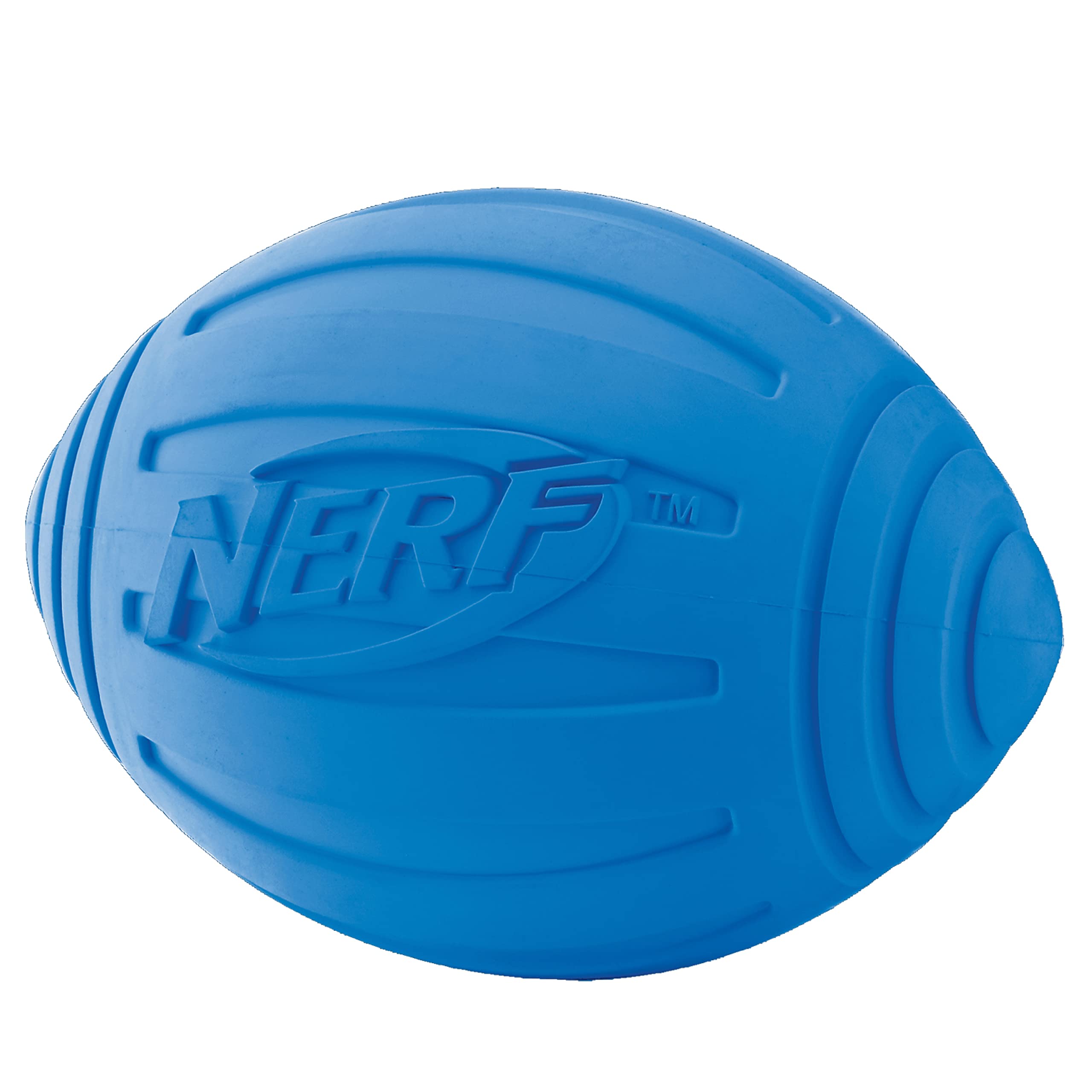 Nerf Dog Ridged Squeaker Football - Durable Rubber, Easy Grip, Water-Resistant | 7-Inch 5