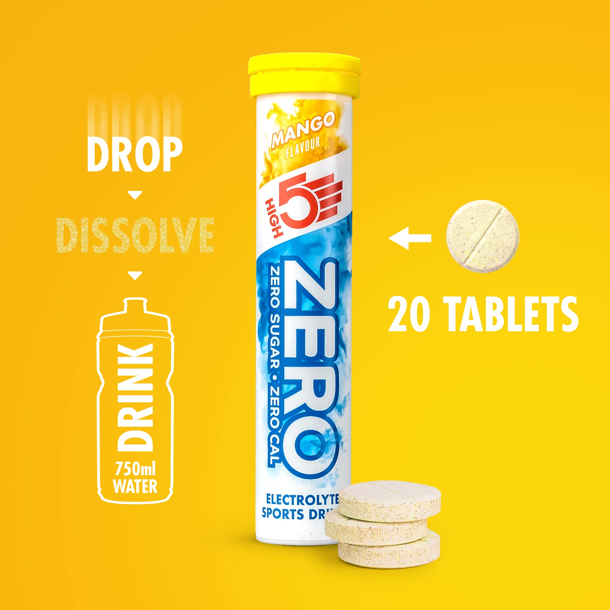 HIGH5 ZERO Electrolyte Tablet - Sugar-Free Hydration with Vitamin C | Mango | 20 Count 3