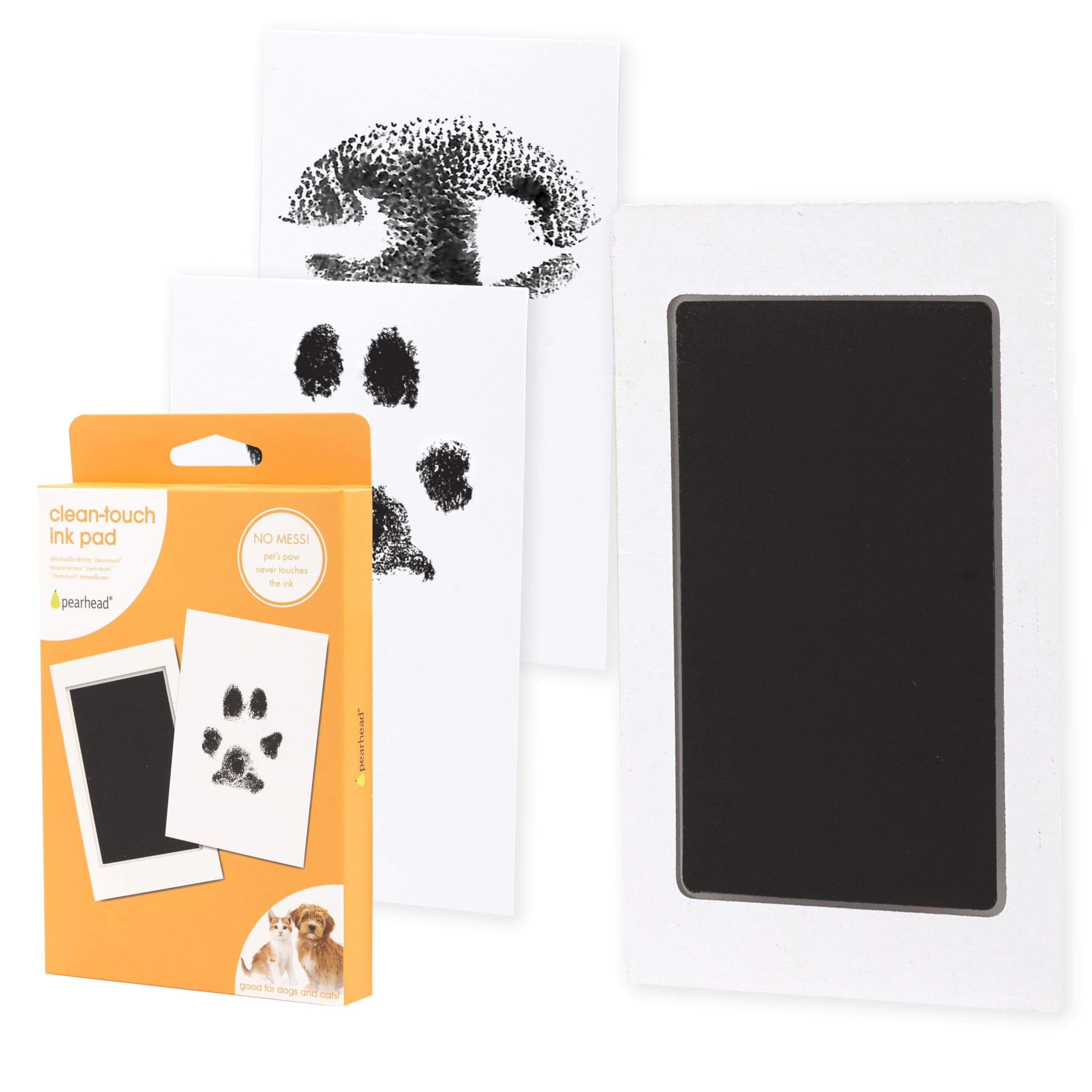 Pearhead Paw Print Clean Touch Ink Pad Kit for Dogs and Cats | Mess-Free Keepsake