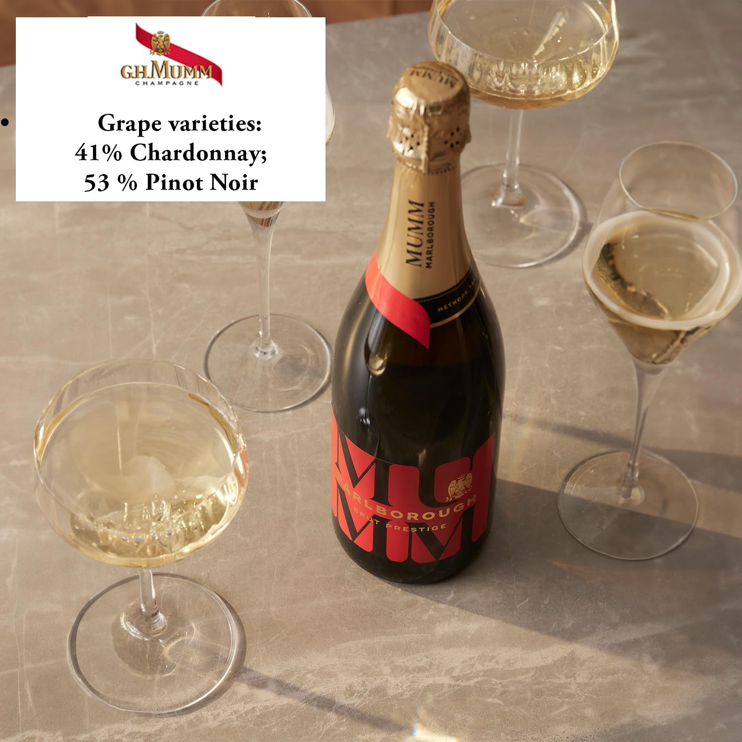 g.h. mumm Mumm Marlborough Brut Prestige Sparkling Wine | Pinot Noir, Chardonnay, Pinot Meunier Blend | 75cl 4