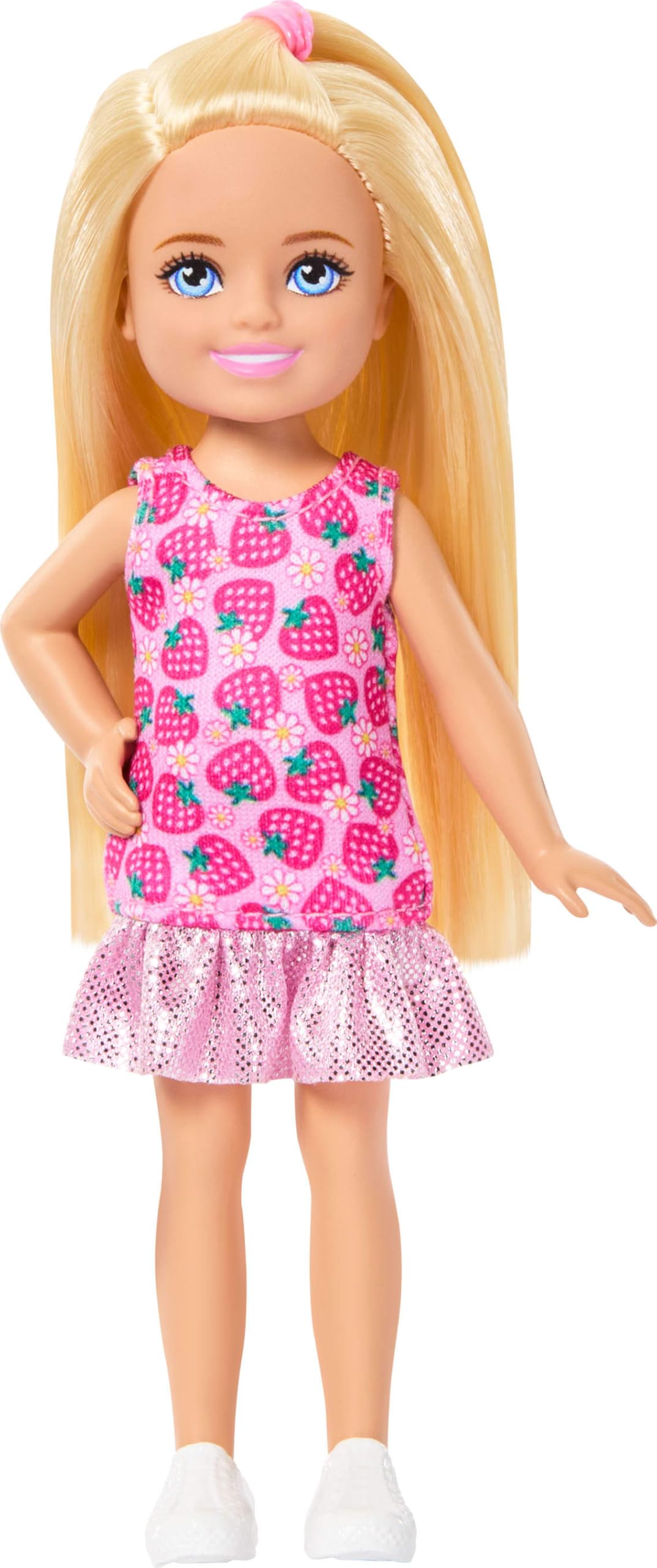 Barbie Club Chelsea Doll - 6-Inch with Blonde Hair, Strawberry Dress & Shoes | Model JJB33 1