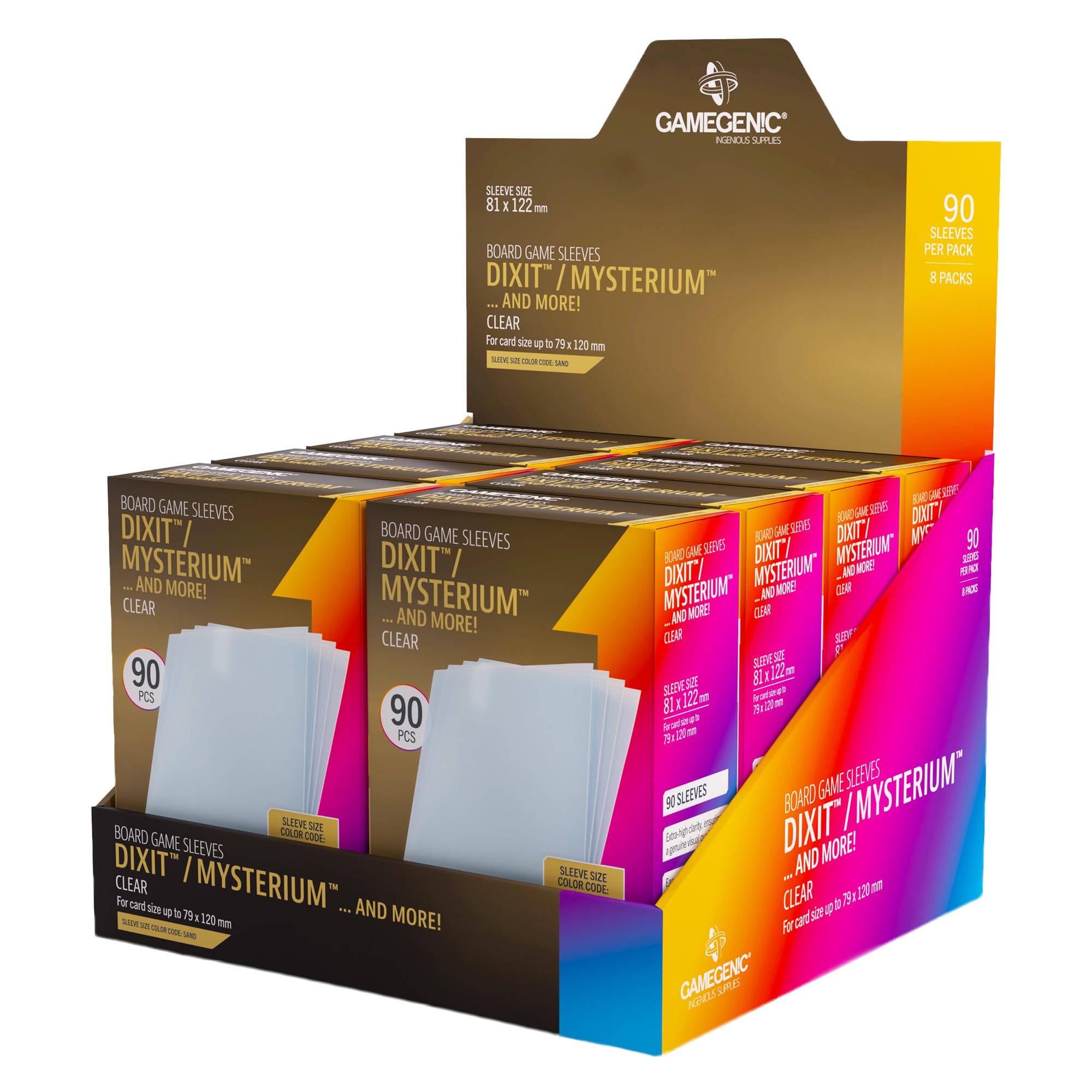 Gamegenic Board Game Sleeves - 90 Extra-Clear Sleeves, 81 x 122 mm 3