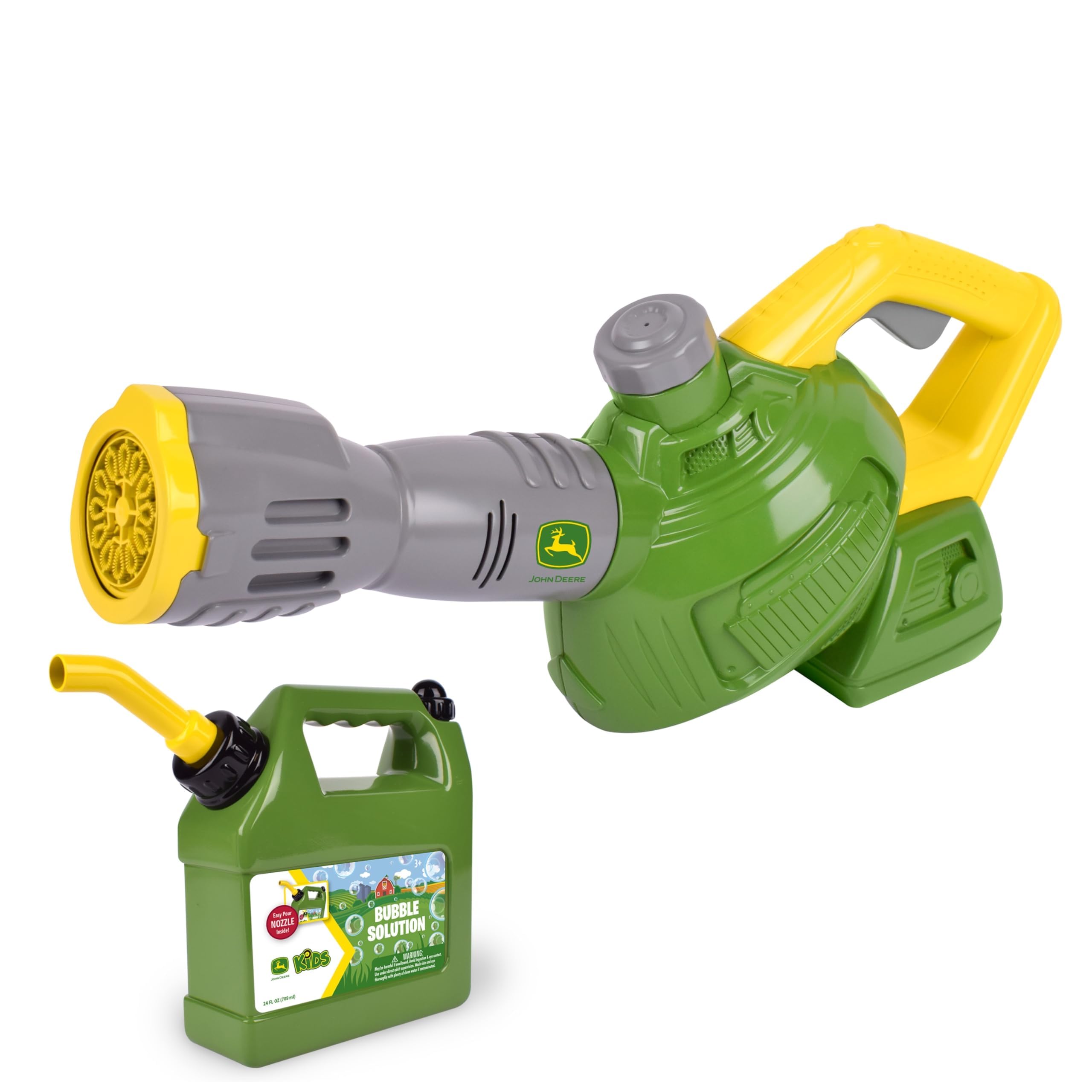 John Deere Bubble Leaf Blower Toy - Continuous Bubbles | 44oz Refill | Ages 3+ 1