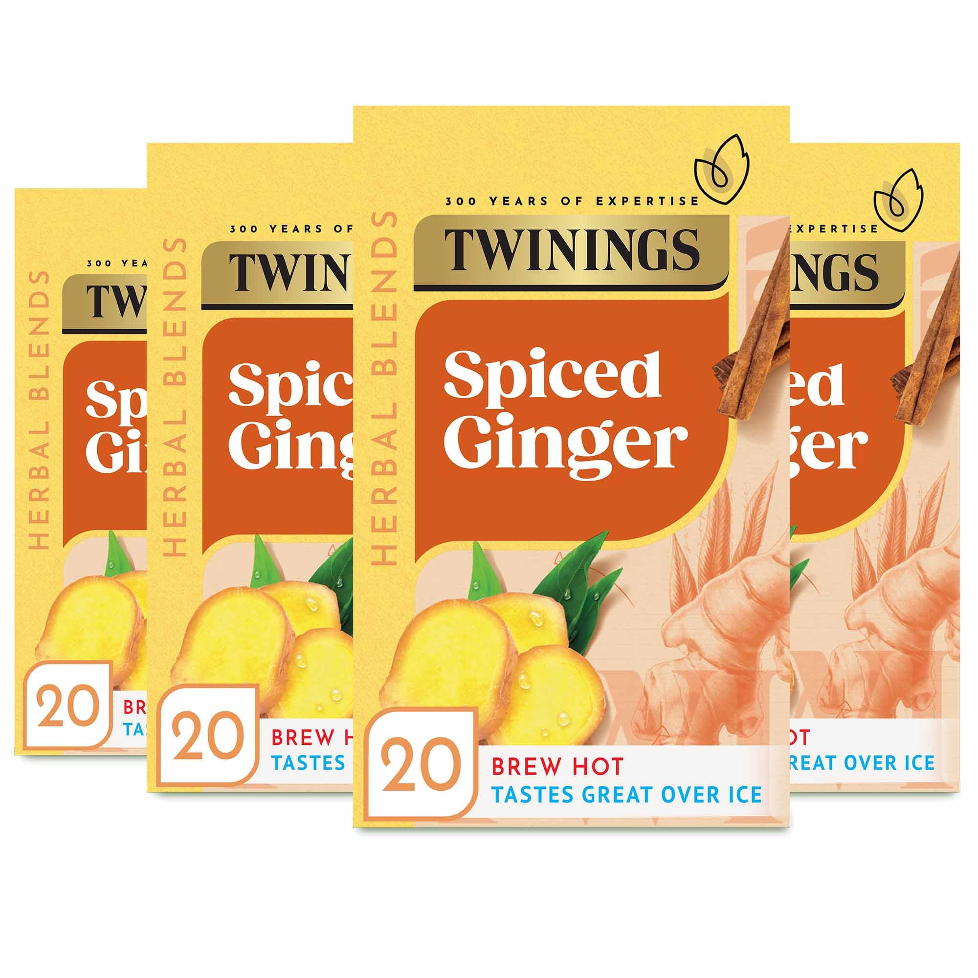 Twinings Ginger Flavoured Herbal Tea - 80 Biodegradable Teabags (4 x 20 Count) 1
