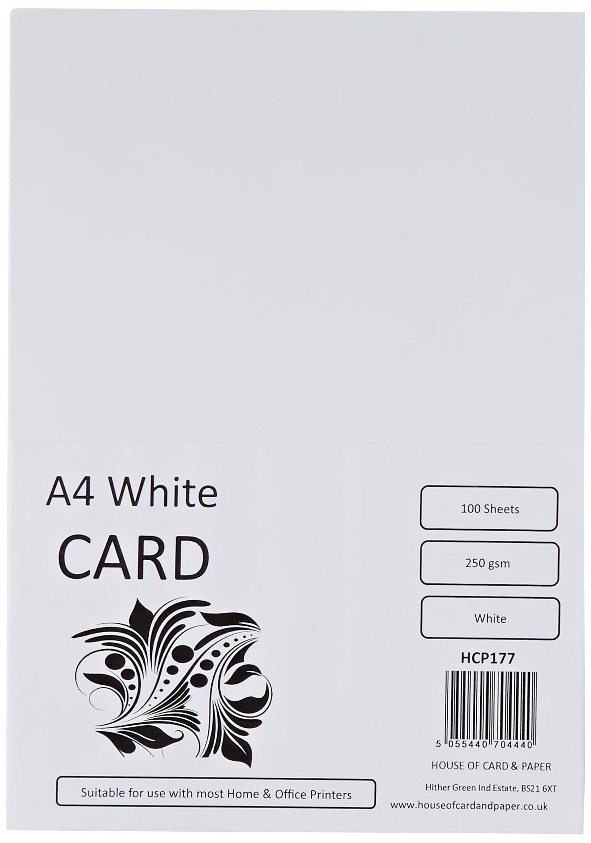 House of Card & Paper A4 250gsm Card - White | 100 Sheets | Smooth Finish