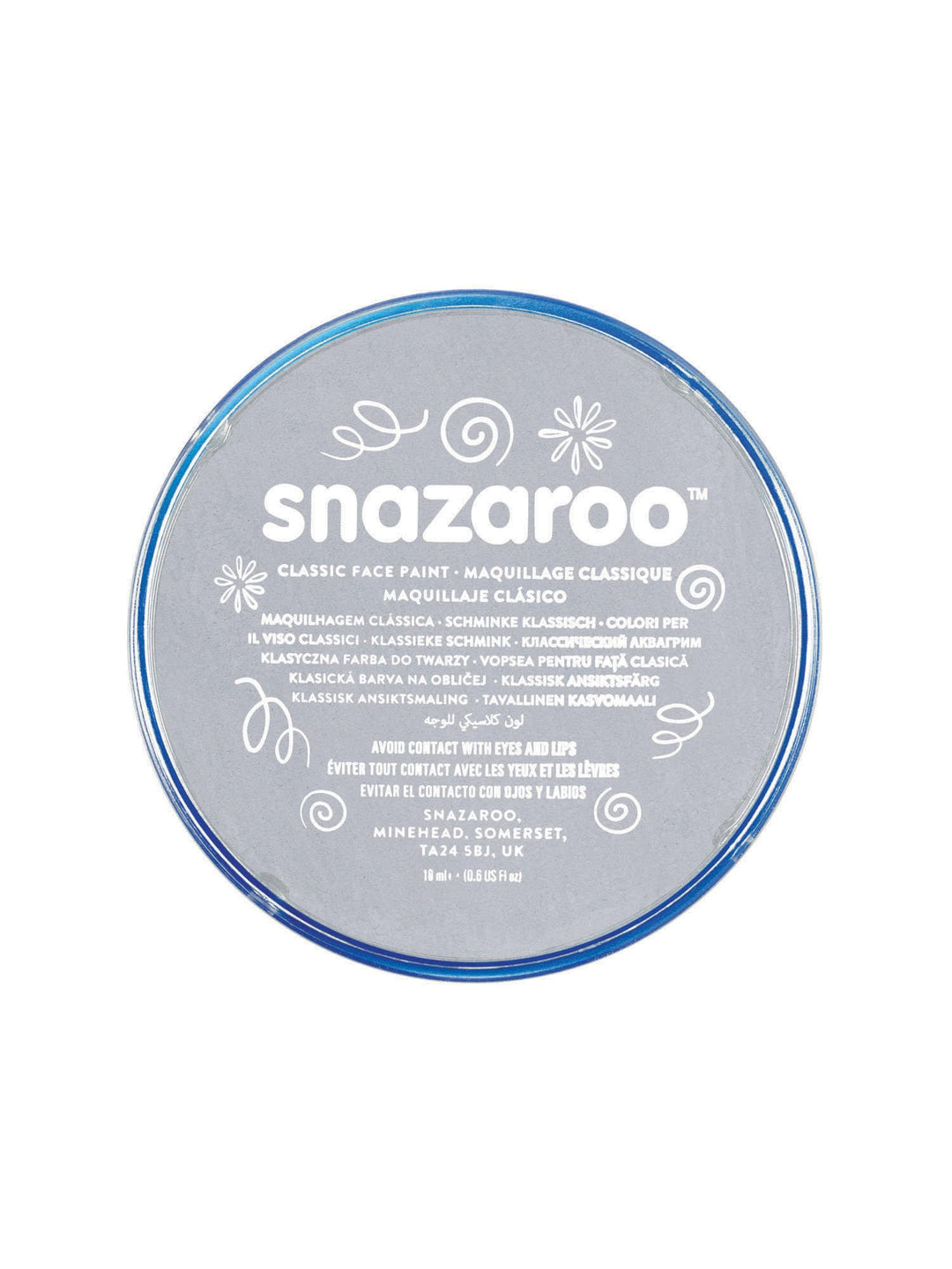 Snazaroo - Light Grey Classic Face Paint (18 ml) Pack of 5