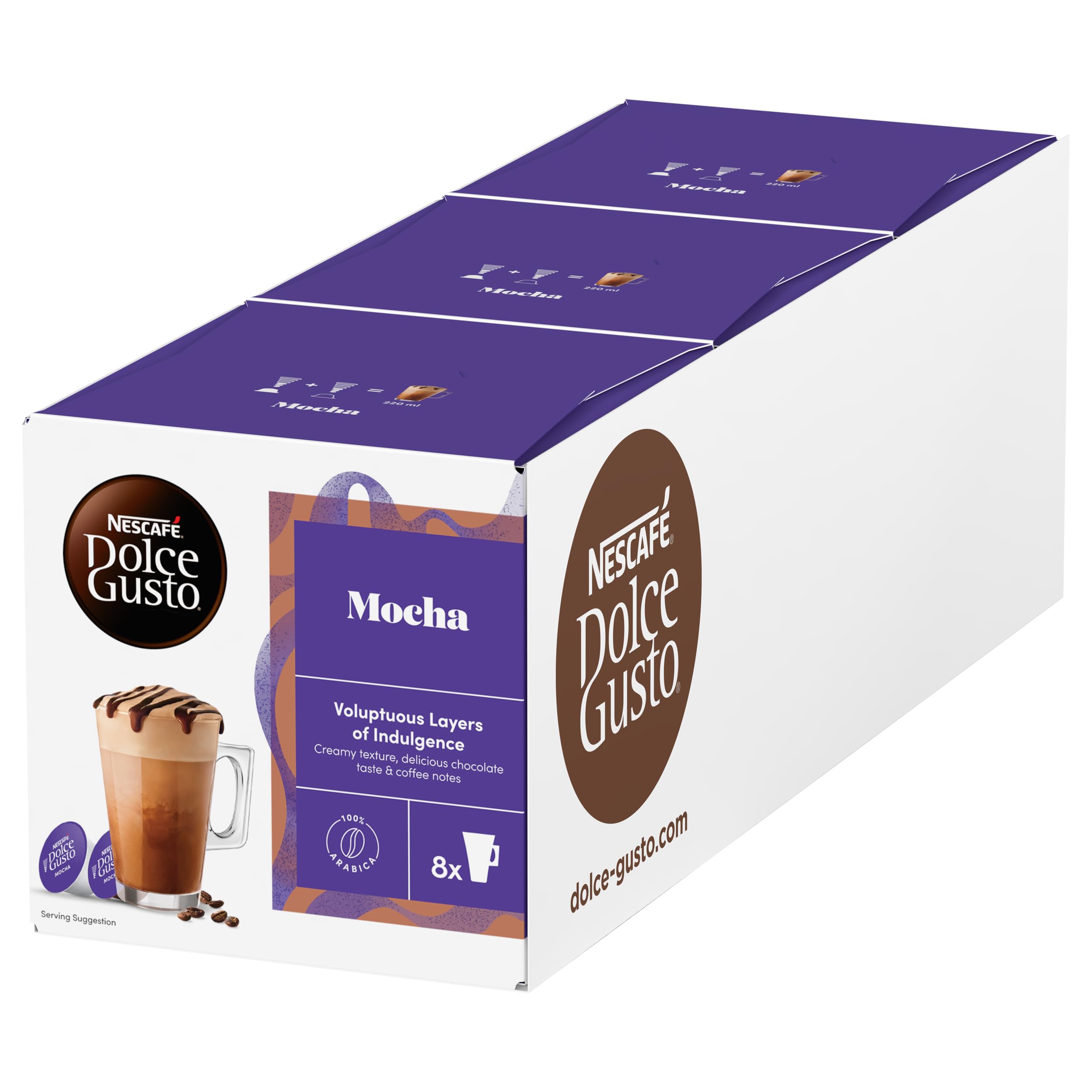 Nescafé Dolce Gusto Mocha Coffee Capsules - 48 Cups Total (3 Packs of 16) | Contains Cocoa 1