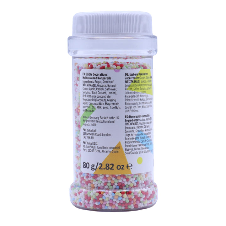 PME Multi Coloured Nonpareils 80 g - Cake Decorating Sprinkles