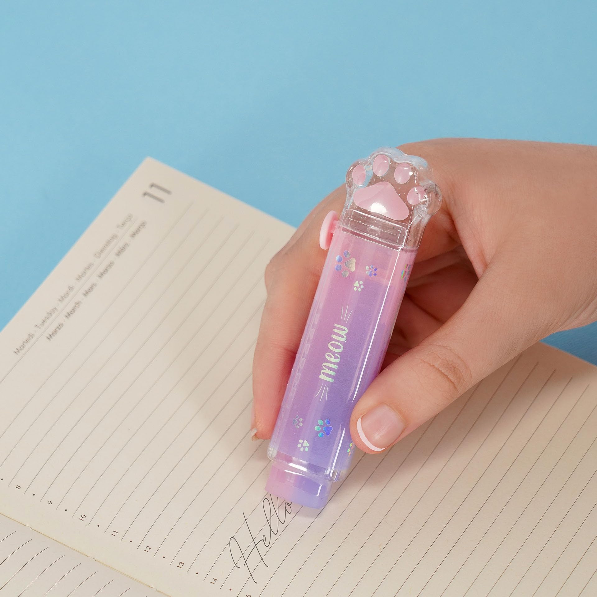 Legami Meow Retractable Eraser - Cat Paw Shaped Pencil Eraser for Kids 2