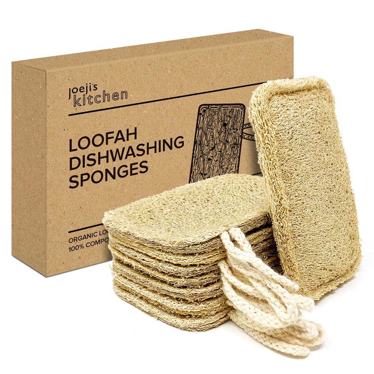 Joeji's Kitchen - Pack of 8 Natural Eco Dishwasher Sponges 1