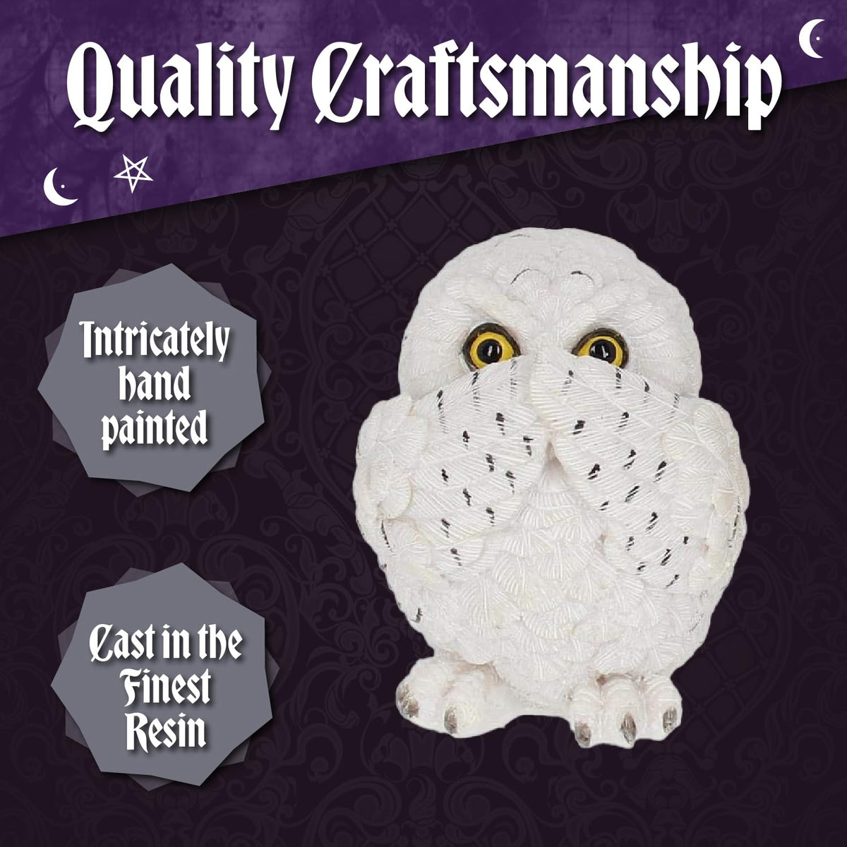 Nemesis Now Three Wise Owls Figurine - 3 Owls, 8cm, White