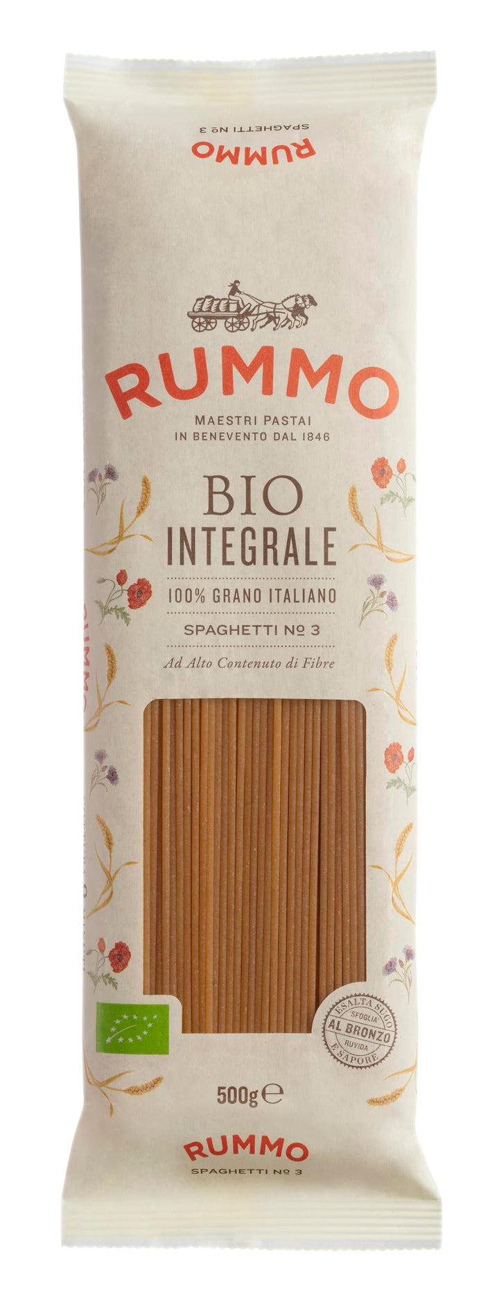 Rummo Whole Wheat Spaghetti No. 3 - 500g Italian High-Fibre Pasta