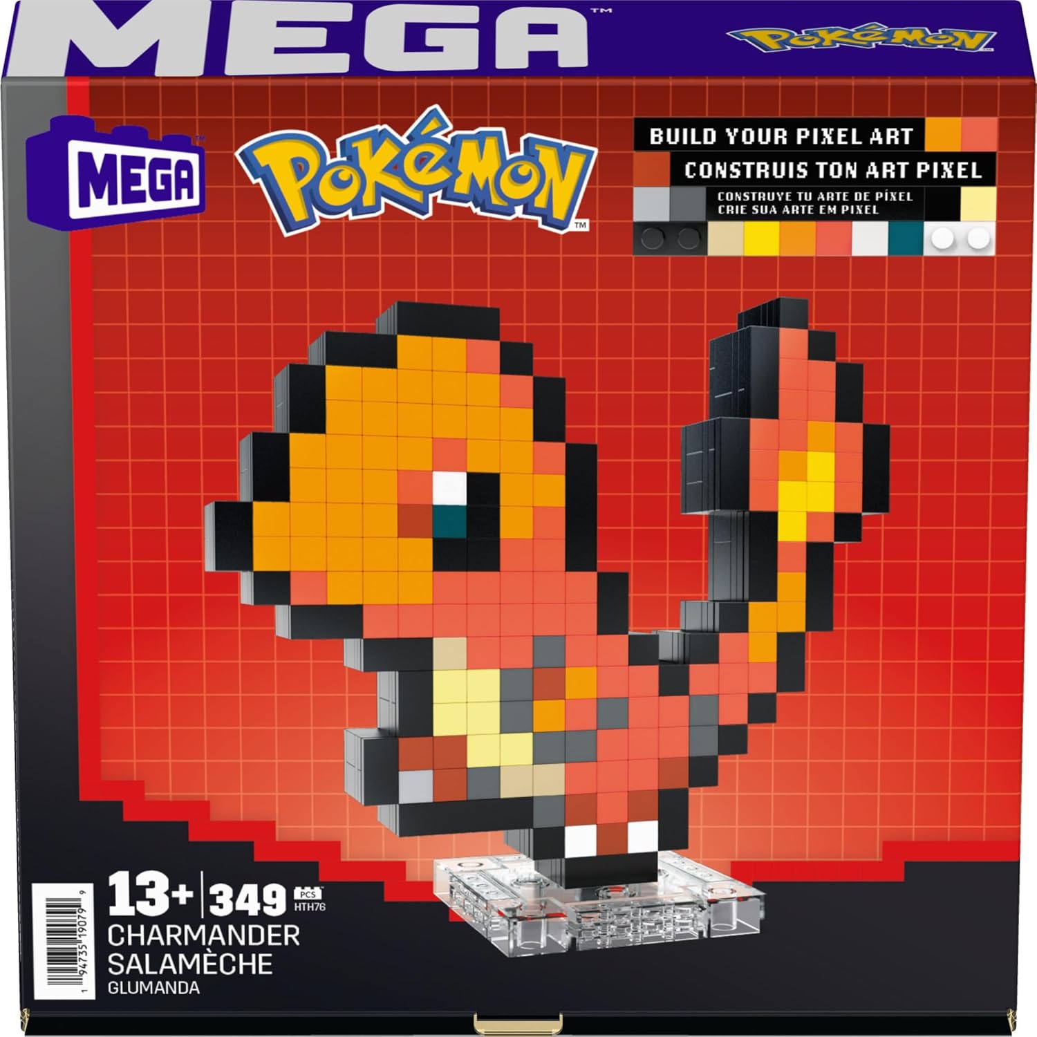 MEGA Pokémon Charmander Building Set - 349-Piece Pixel Art Figure for Adult Collectors 2
