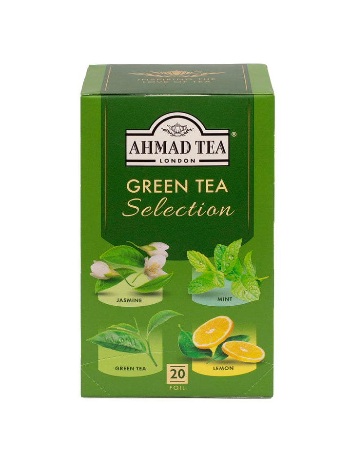 Ahmad Tea Green Tea Selection Pack - 20 Teabags with Jasmine, Mint & Lemon Varieties