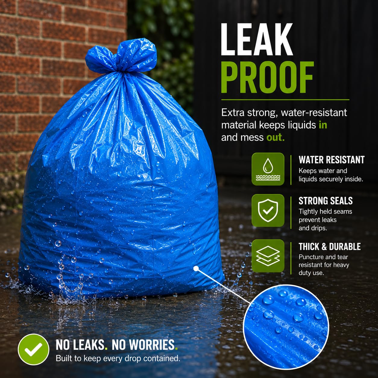 EcoBag Rubble Sacks - Heavy Duty Bin Liners | 40 Litre Capacity | 20 Count 5