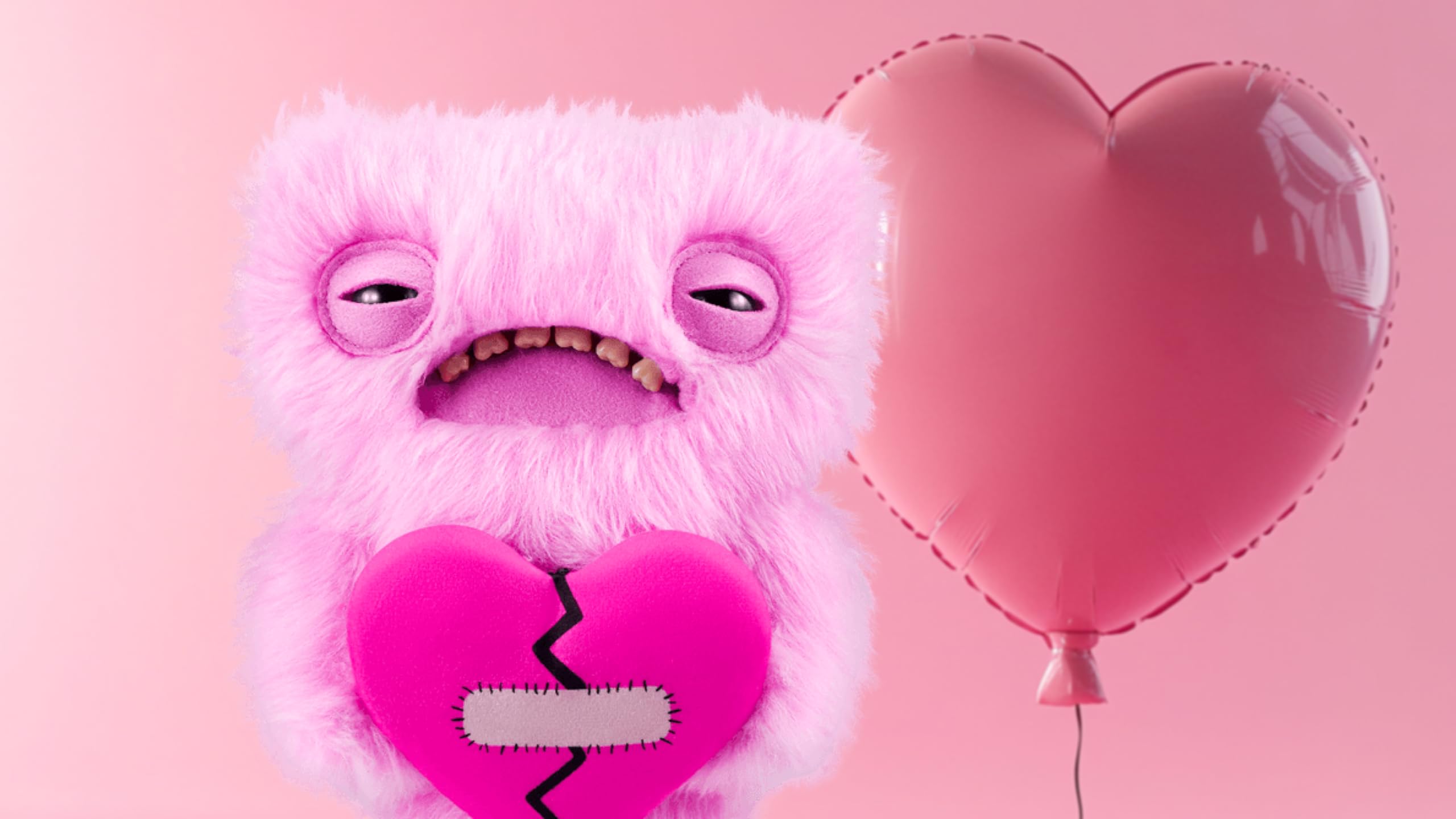 Fuggler Love Fugg by ZURU - Peculiar Plush Collectible with Human-Like Teeth, Pink Wide Eyed Weirdo 2