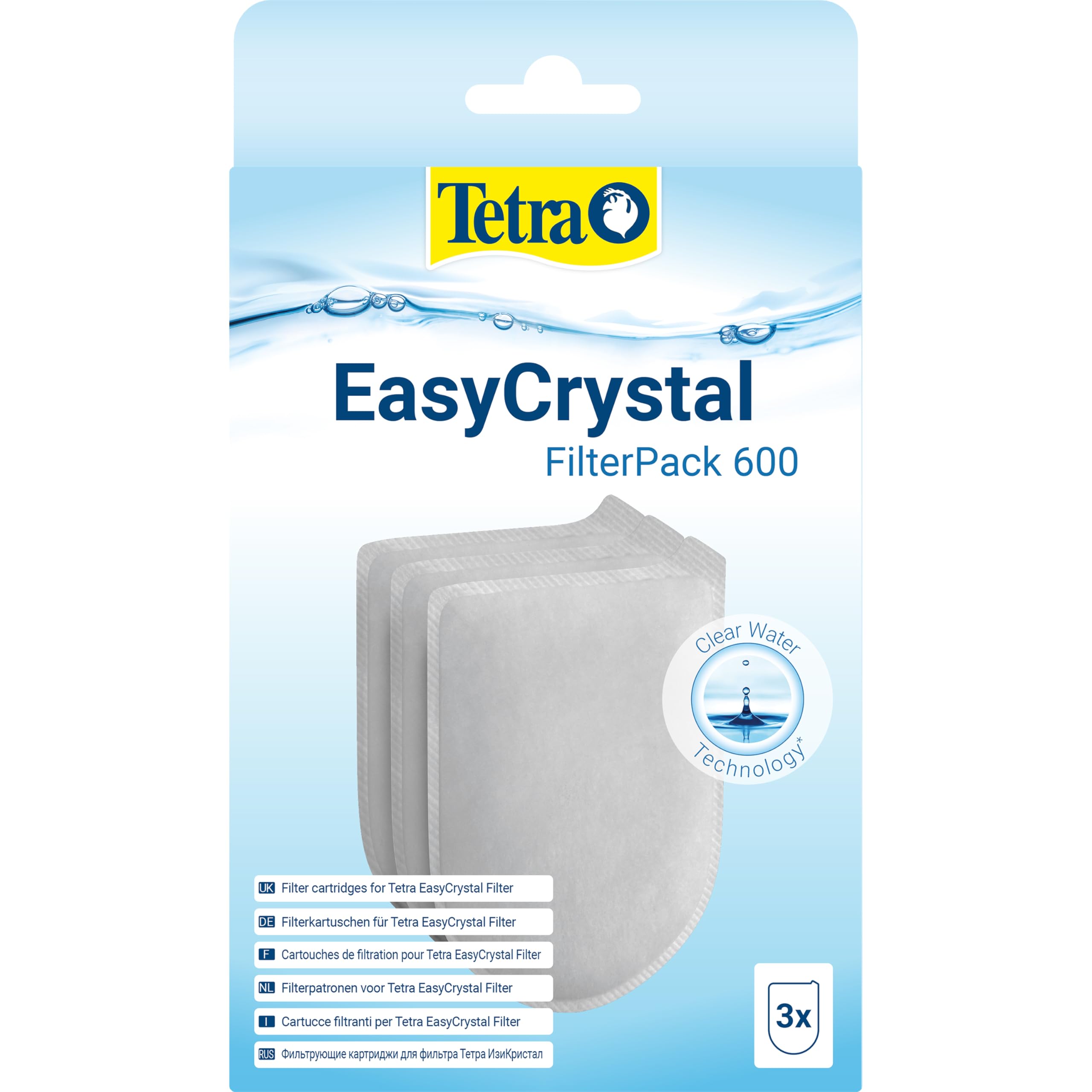 Tetra EasyCrystal 600 TH32112 Filter Pack | 3 Count | Mechanical, Biological & Chemical Filtration