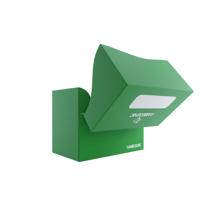 Gamegenic 80-Card Side Holder - Sideloading Deck Box with Cobra Neck, Green