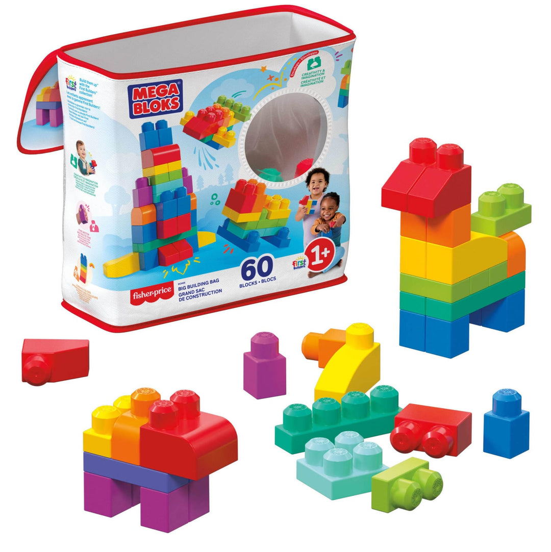 Mega Bloks DCH55 Grand sac de construction, bleu 60 pièces