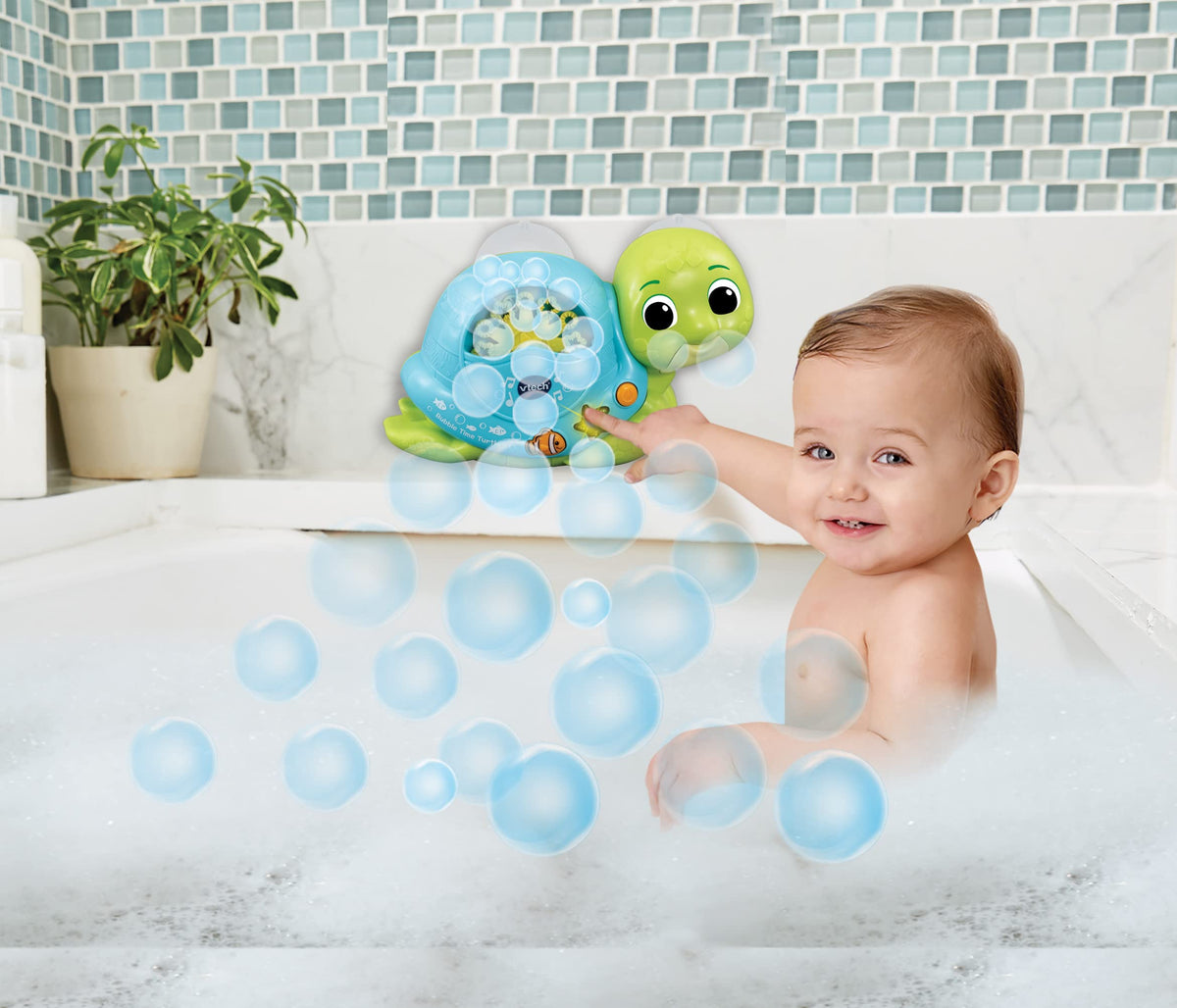 VTech Bubble Time Turtle Bath Toy - Bubble Maker, Music, Lights | Ages 12-36 Months 3