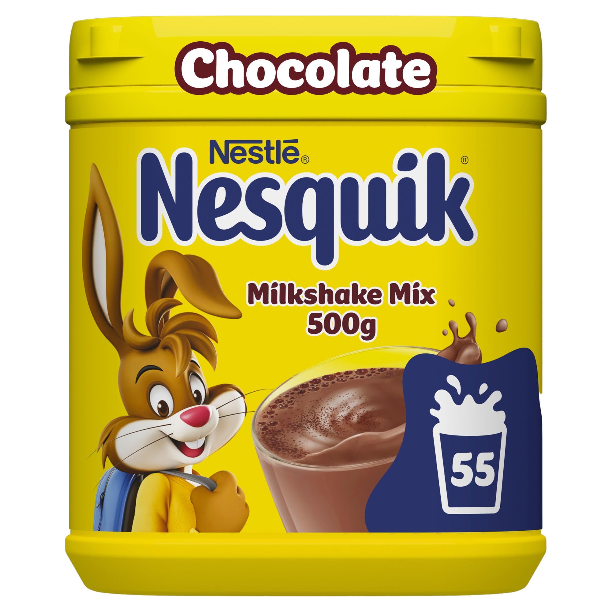 Nesquik Chocolate Milk Flavouring Powder - 500g Tub | Fortified with Vitamins C & D | Gluten Free