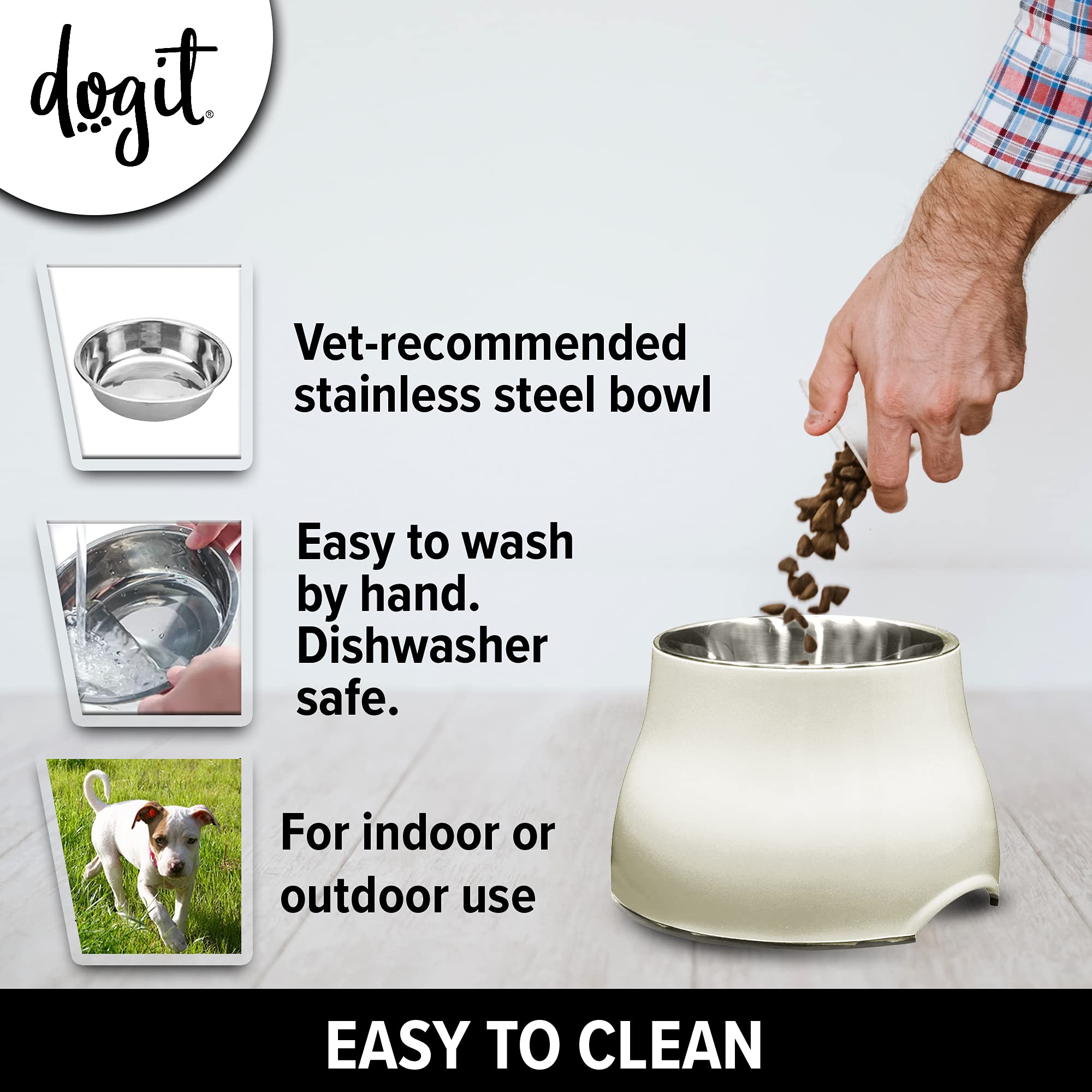 Dogit 2-in-1 Elevated Dog Bowl - 900 ml Capacity | Stainless Steel Insert | Nonslip Base 6