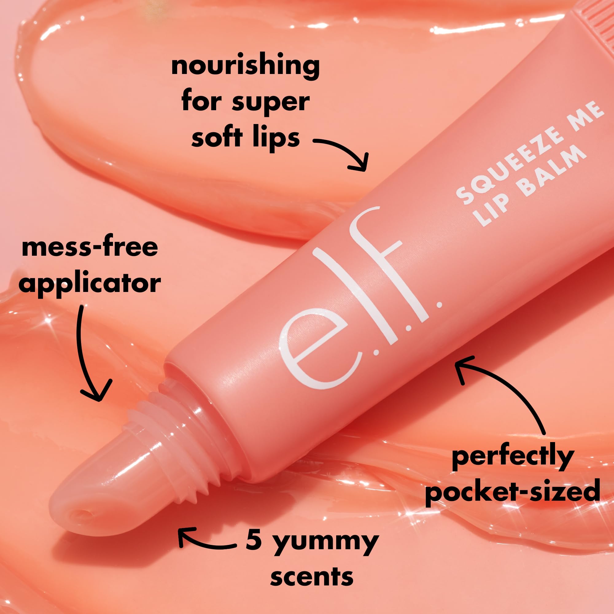 e.l.f. Squeeze Me Lip Balm - Moisturizing Lip Balm with Sheer Tint, Strawberry (6 g) 3