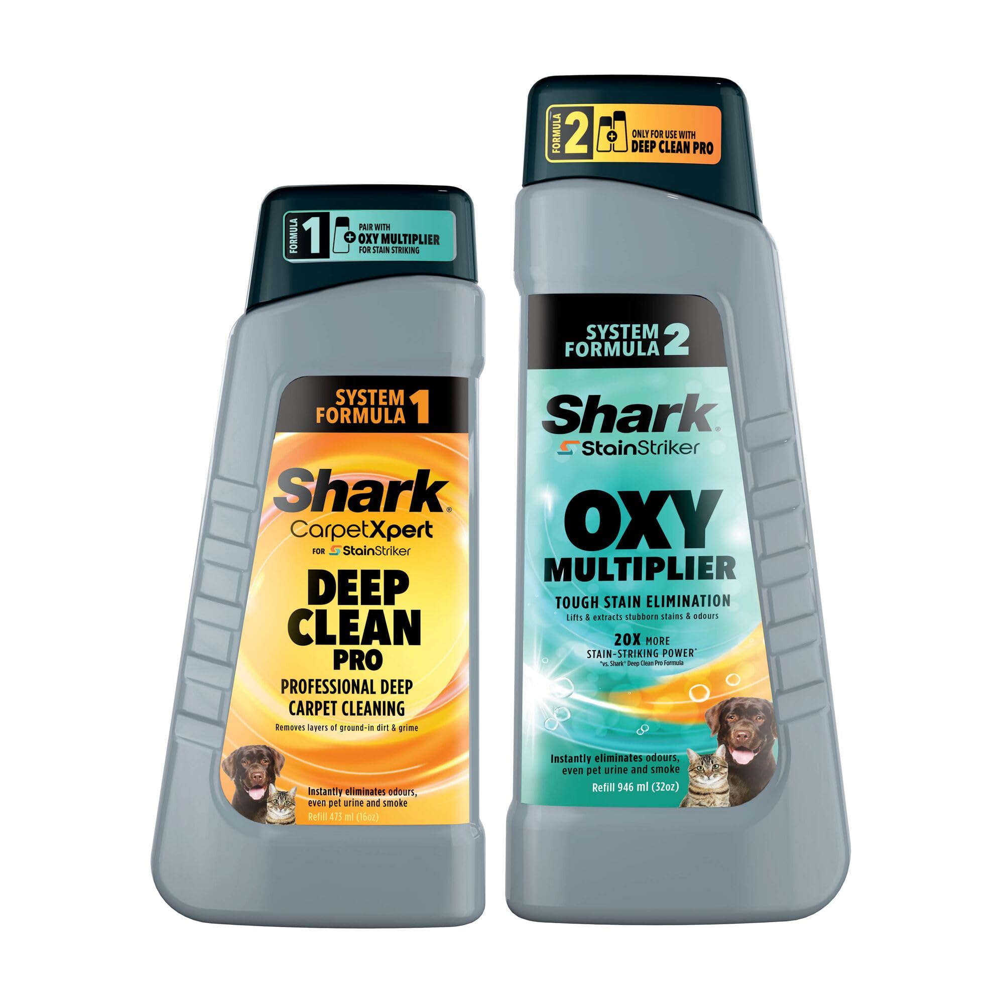 Shark StainStriker Cleaning Solution Bundle - Oxy Multiplier & Deep Clean Pro Formulas | 946ml 1