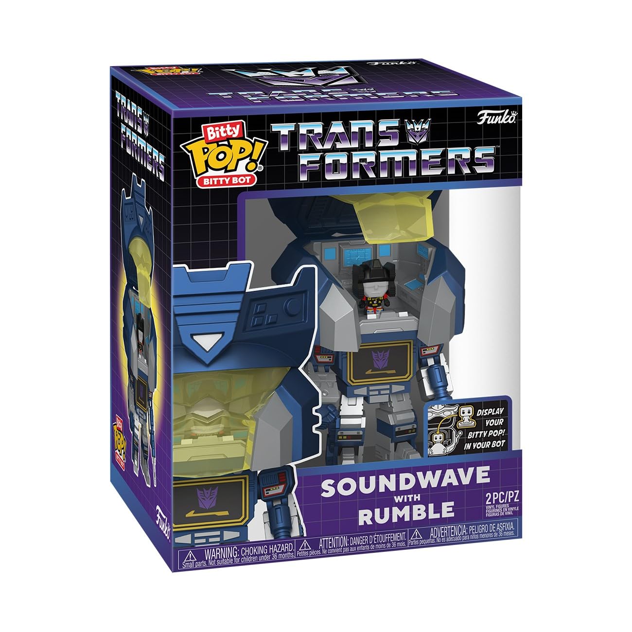 Funko Bitty POP! Soundwave with Rumble - Transformers Chibi Vinyl Figure | 0.9 In 1