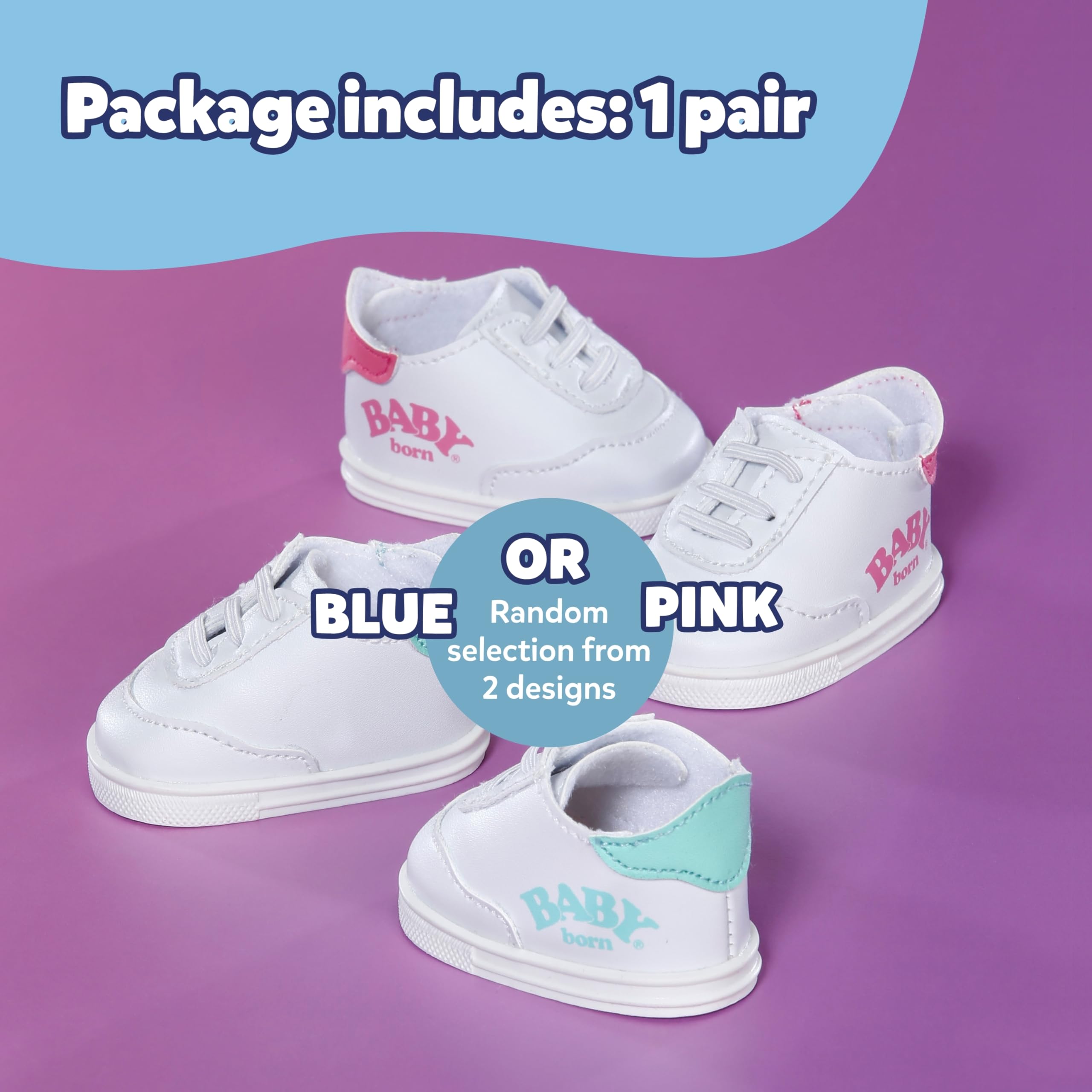 BABY born Doll Sneakers - Random Design Selection | Fits 43cm Dolls | Polyester 2