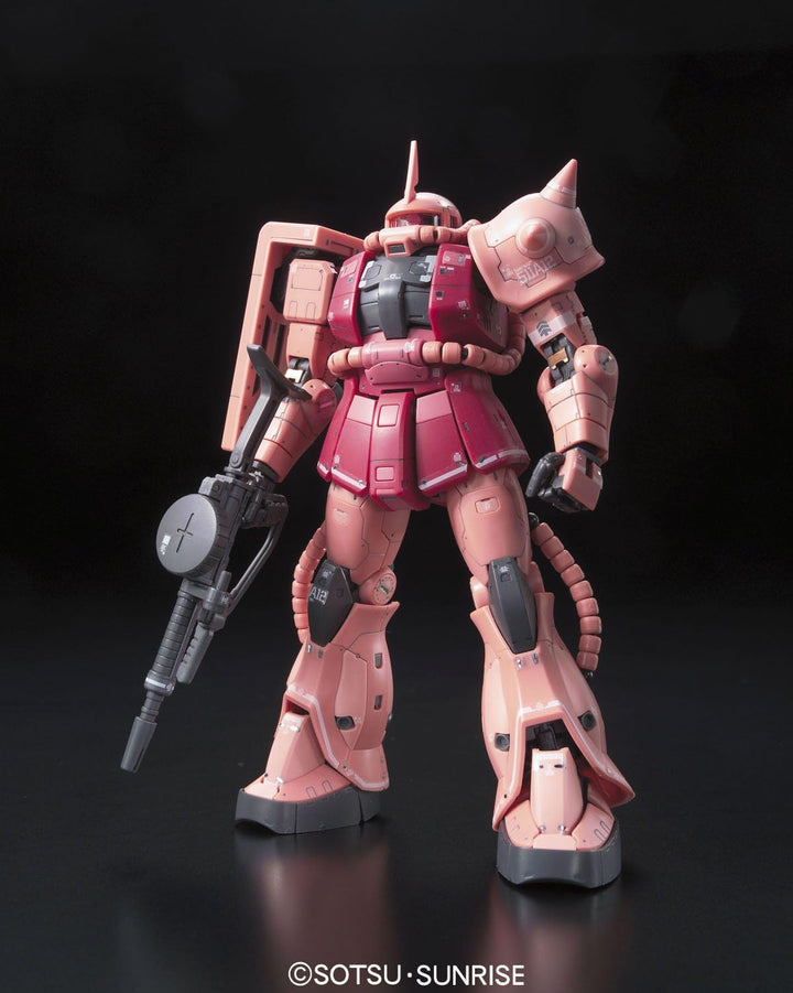 Bandai Gunpla RG-02 MS-06S Char's Zaku II Real Grade Plastic Kit - 1/144 Scale Model for Ages 3+