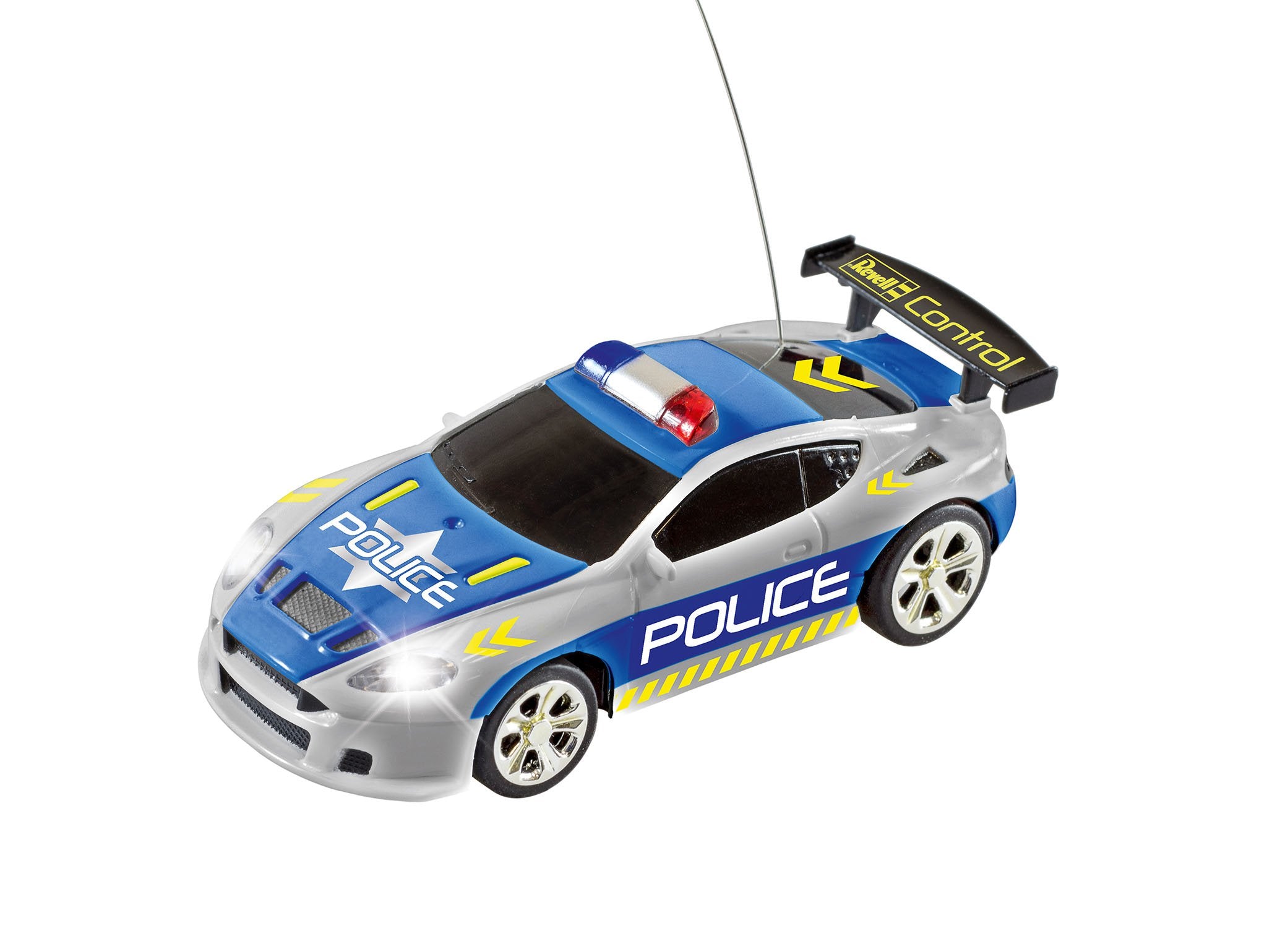Revell 23559 Mini RC Police Car - 27MHz Remote Control with LED Lights, Fast Charging, Long Play Time 12