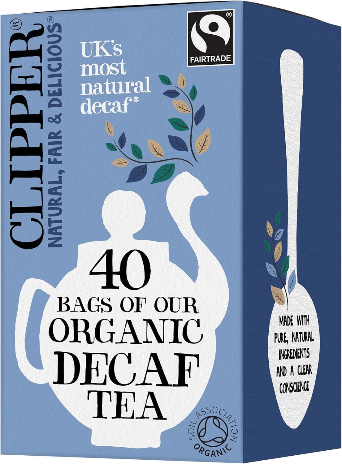 Clipper Natural, Fair & Delicious Organic Everyday Decaf Black Tea Bags - 40 Count | Fairtrade | Compostable