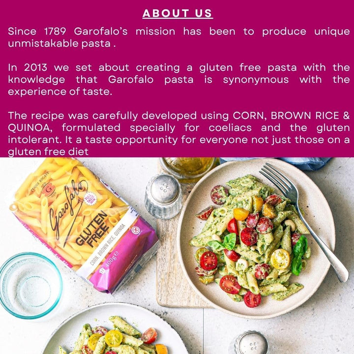 Garofalo Gluten Free Penne Italian Dried Pasta, 400g - Coeliac & Vegan Friendly
