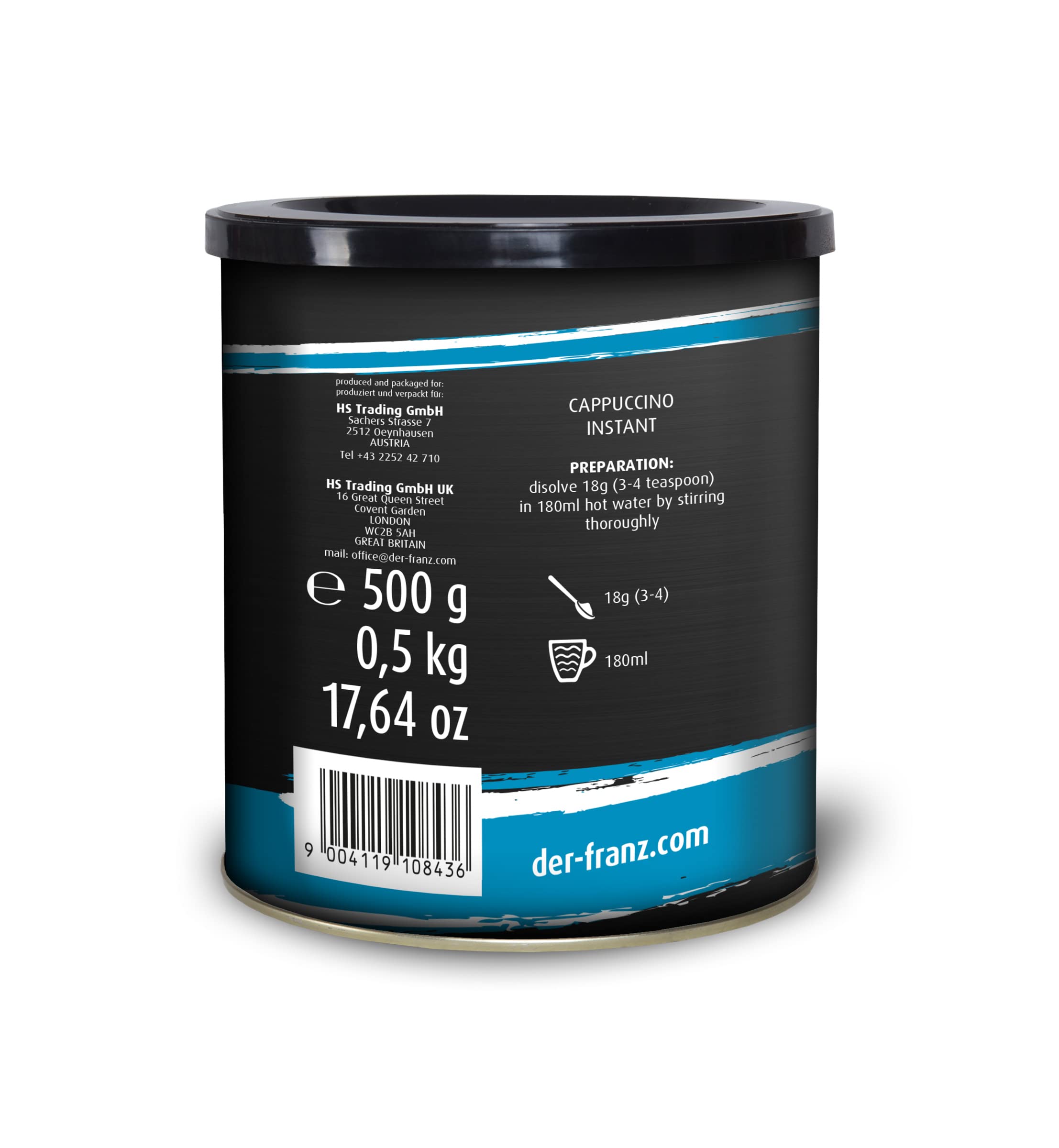 Der-Franz Instant Cappuccino Powder - 500g | Viennese Tradition Roast