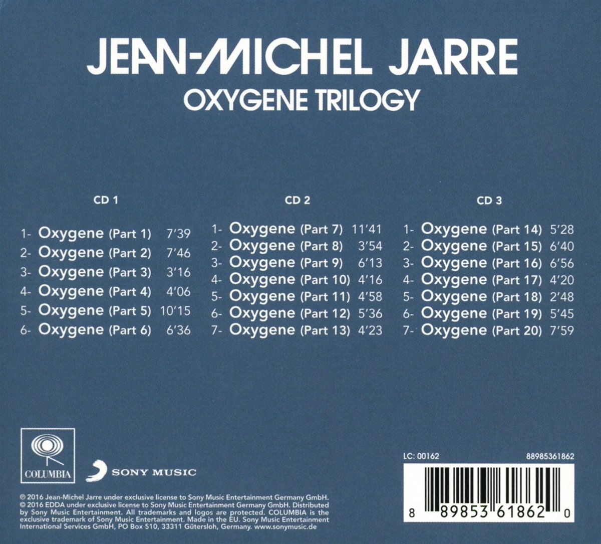 Jean-Michel Jarre - Oxygene Trilogy [3CD Digipack]