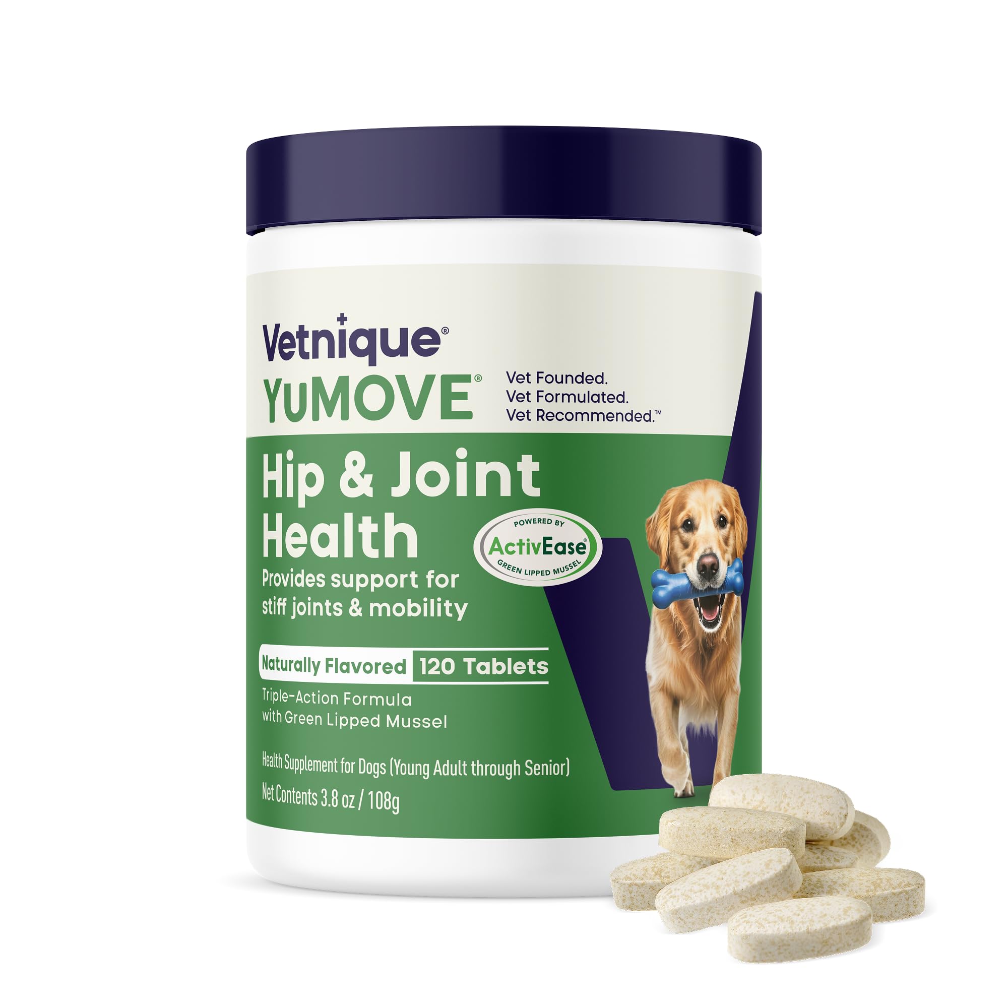 YuMOVE Joint Supplement for Dogs - Aid for Stiff Adult Dogs | 120 Tablets