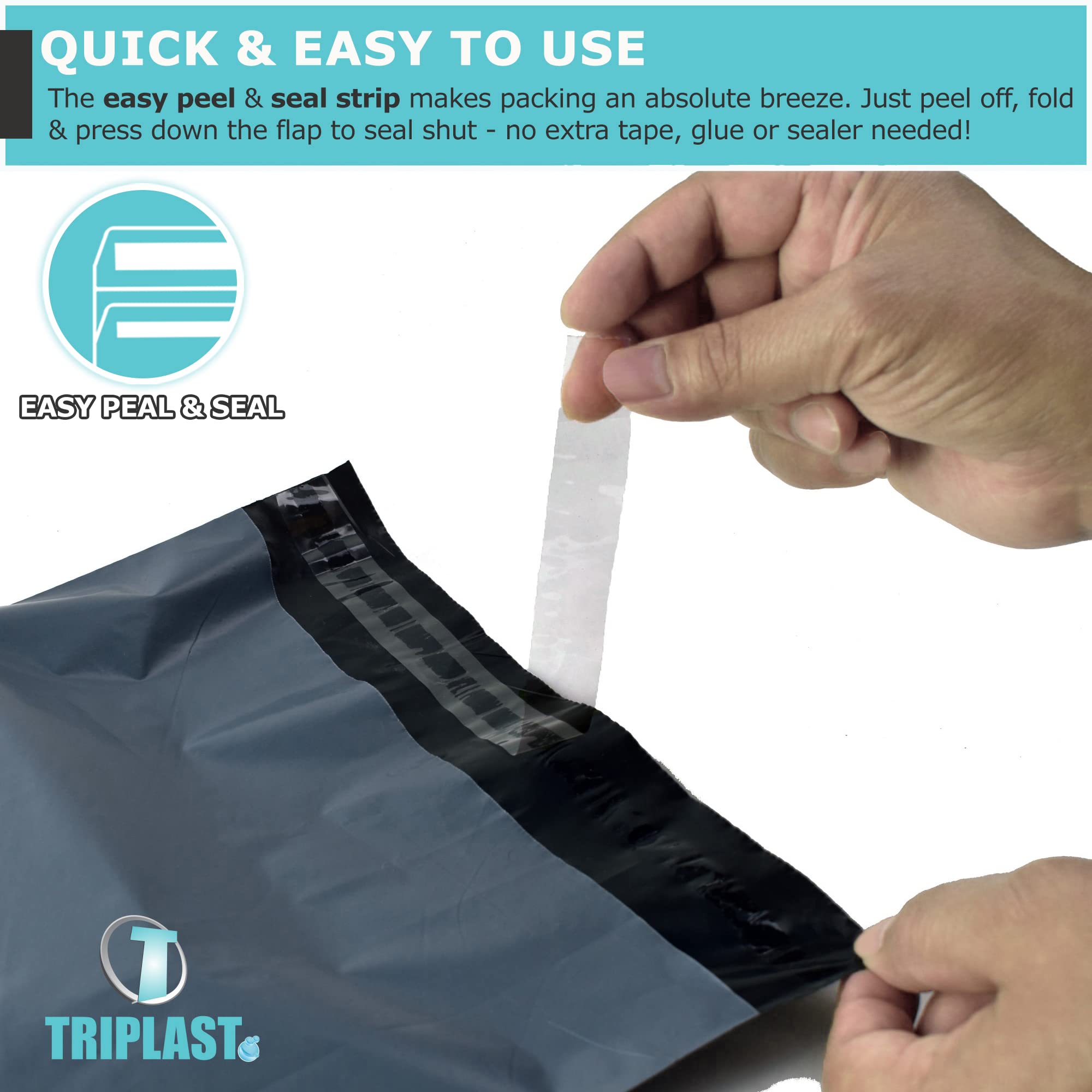 Triplast Parcel Postage Mailing Bags - 17 x 24" (425x600mm) Grey Polyethylene, Pack of 25 3