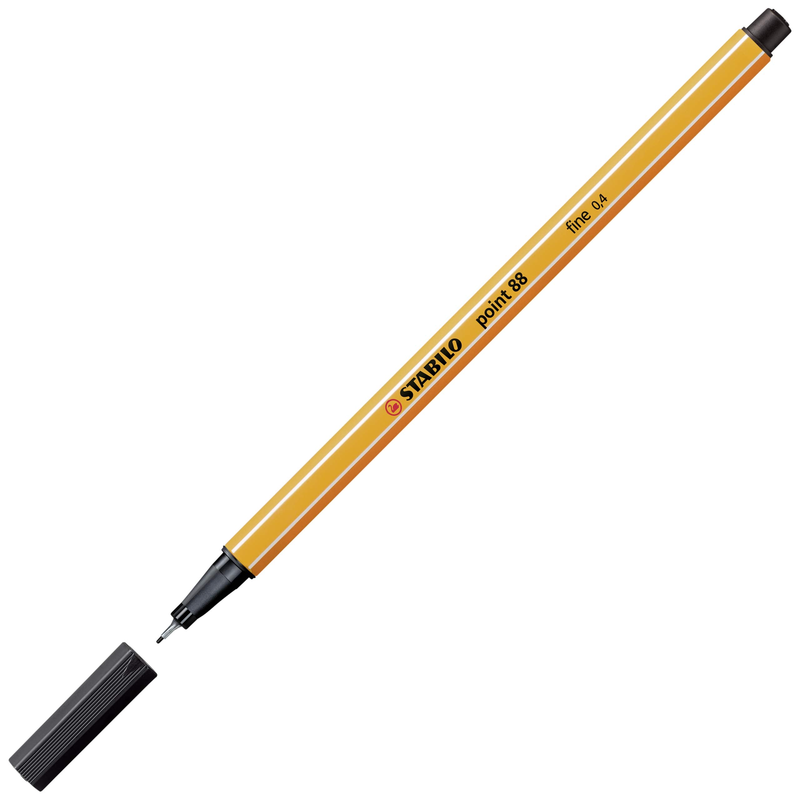 STABILO point 88 Fineliner - 0.4mm Line Width, Metal-Cased Tip | Pack of 10 Black 3