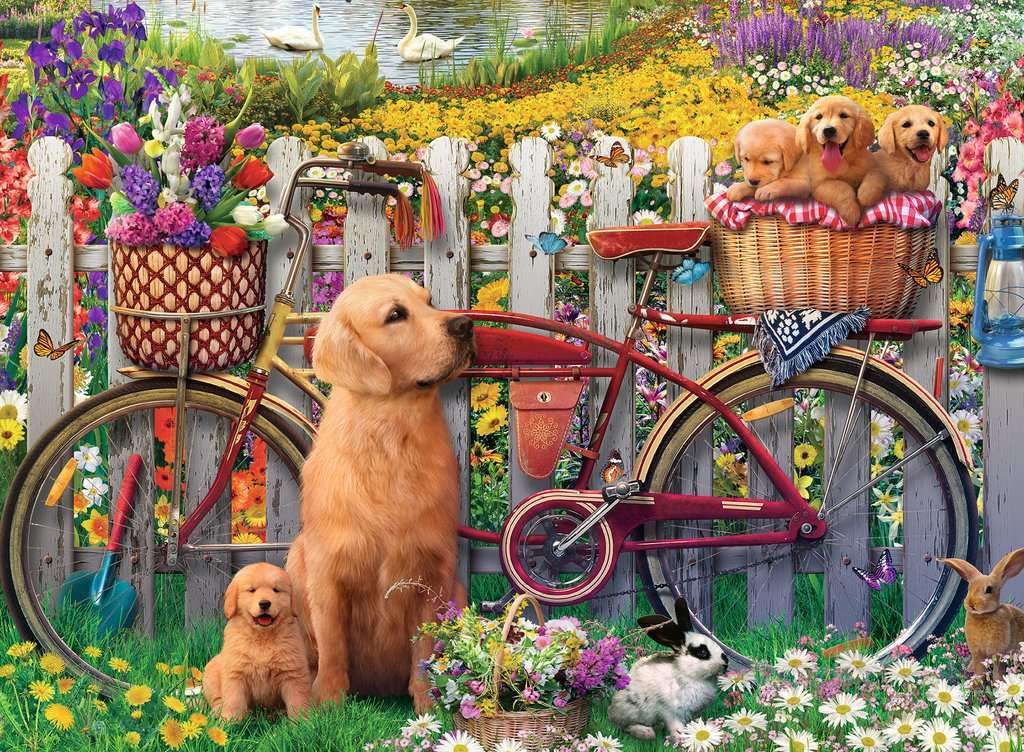 Ravensburger Cute Dogs in The Garden Jigsaw Puzzle - 500 Pieces | Premium Quality