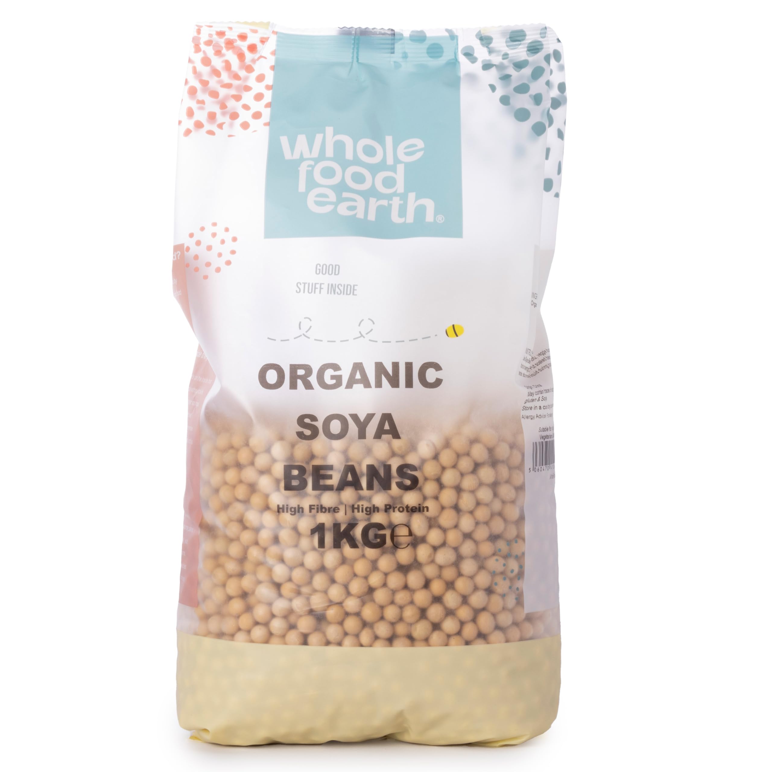Wholefood Earth Organic Soya Beans - 1kg | High Fibre | Vegan | GMO Free 1