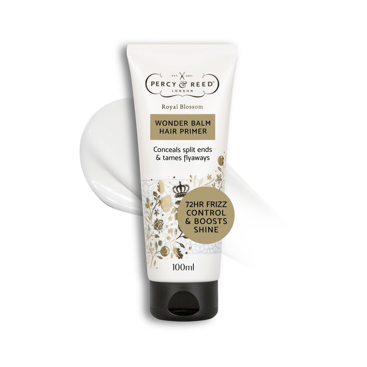 Percy & Reed Royal Blossom Wonder Balm Hair Primer - 72-Hour Frizz Protection, 100 ml