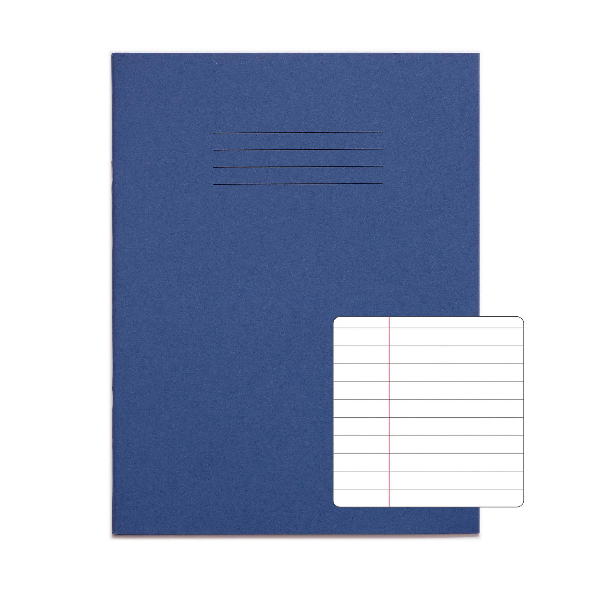 Rhino A5+ Exercise Books - 10 Pack | 80-Page, 8mm Lined with Margin | Dark Blue
