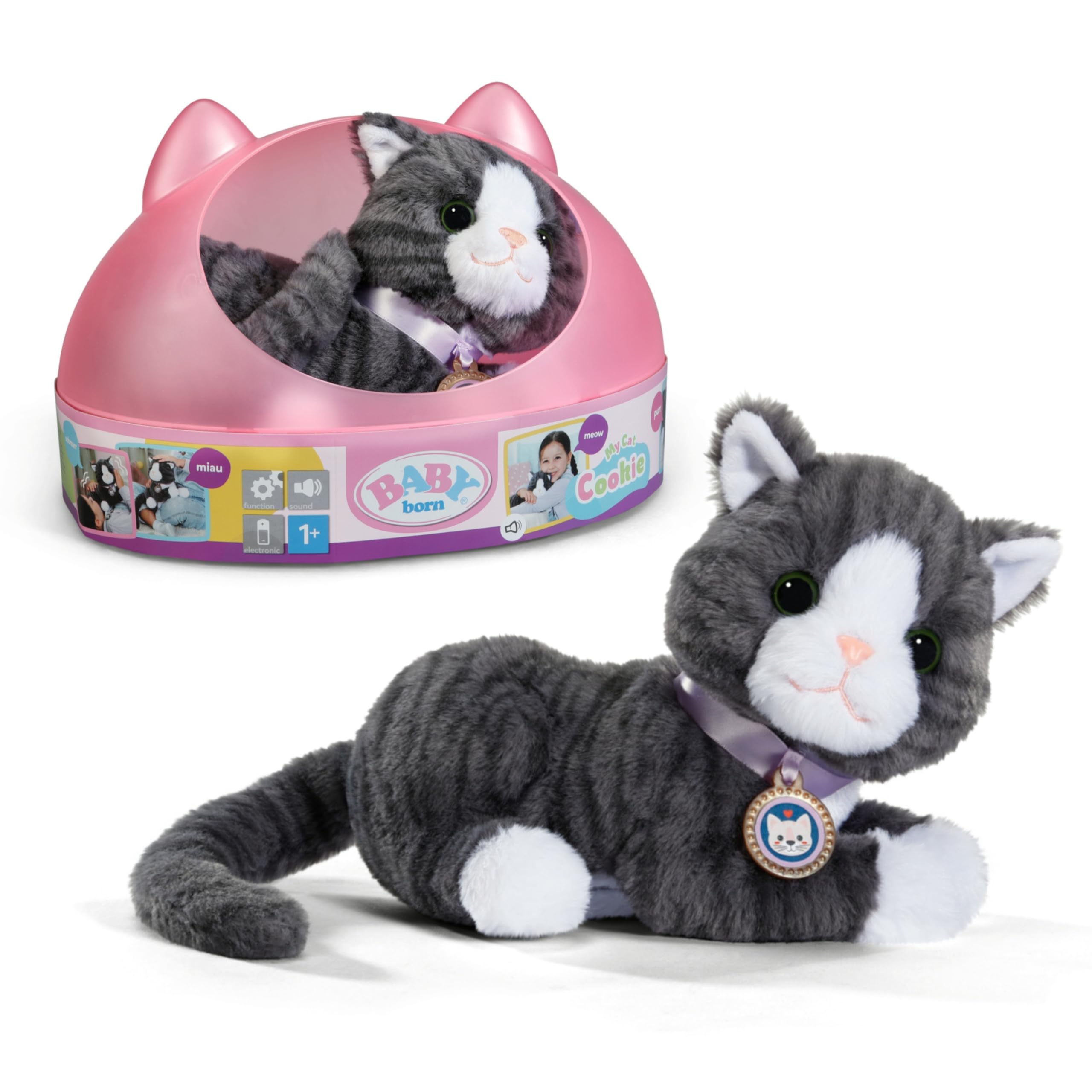 BABY born My Cat Cookie - Interactive Plush Kitten with Cat Bed for Toddlers 1+ 1