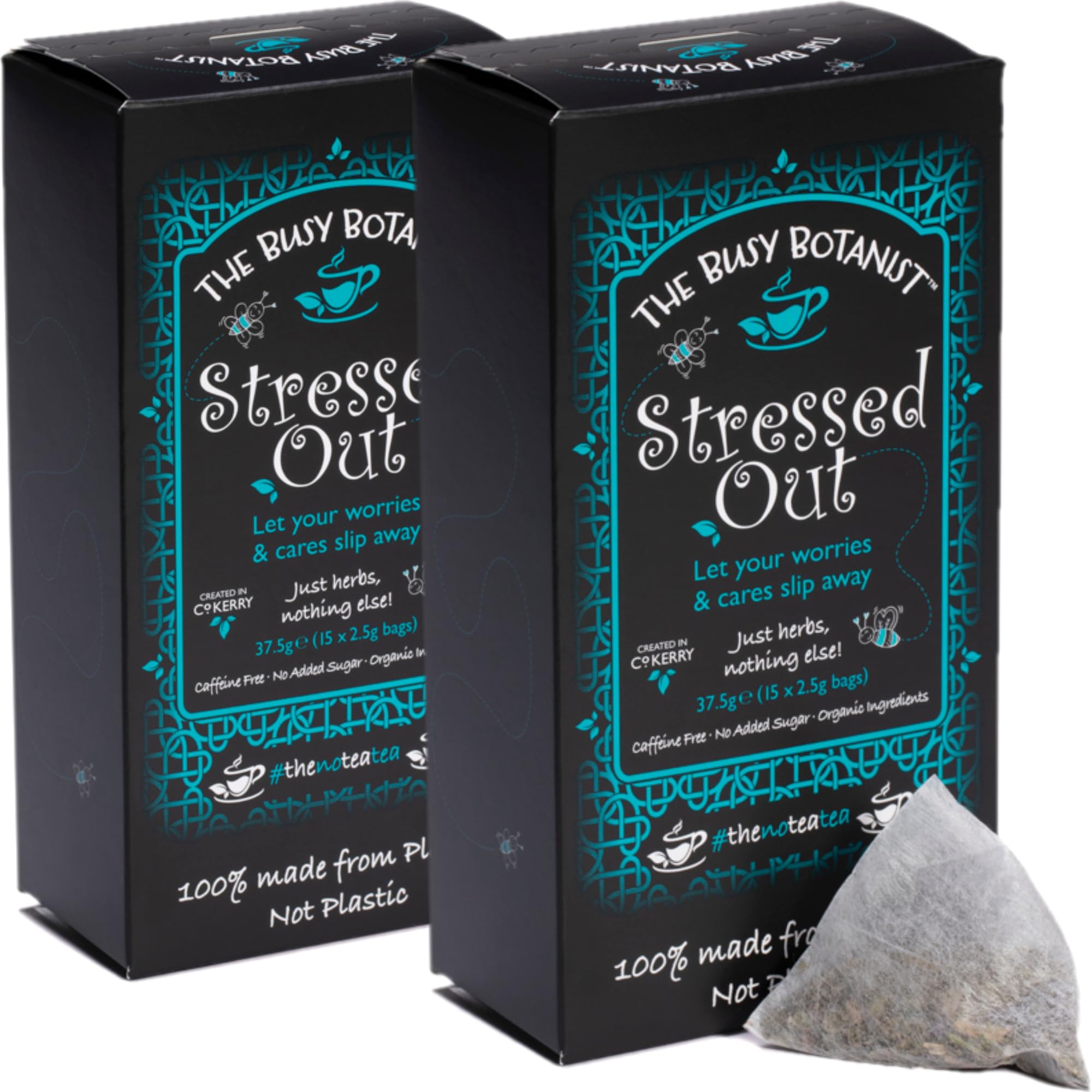 Stressed Out Herbal Tea with Valerian Root, Chamomile & Ashwagandha - 30 Caffeine Free Biodegradable Tea Bags 10