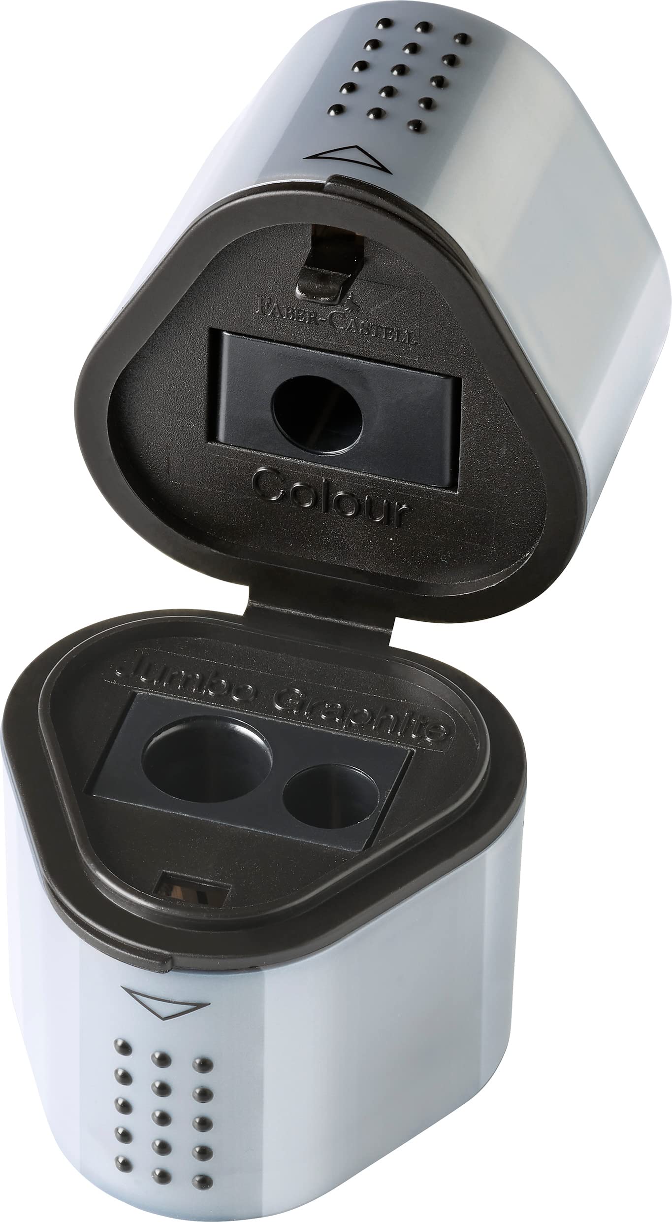 Faber-Castell Trio Pencil Sharpener - GRIP 2001 | Silver | For Graphite & Jumbo Pencils 3