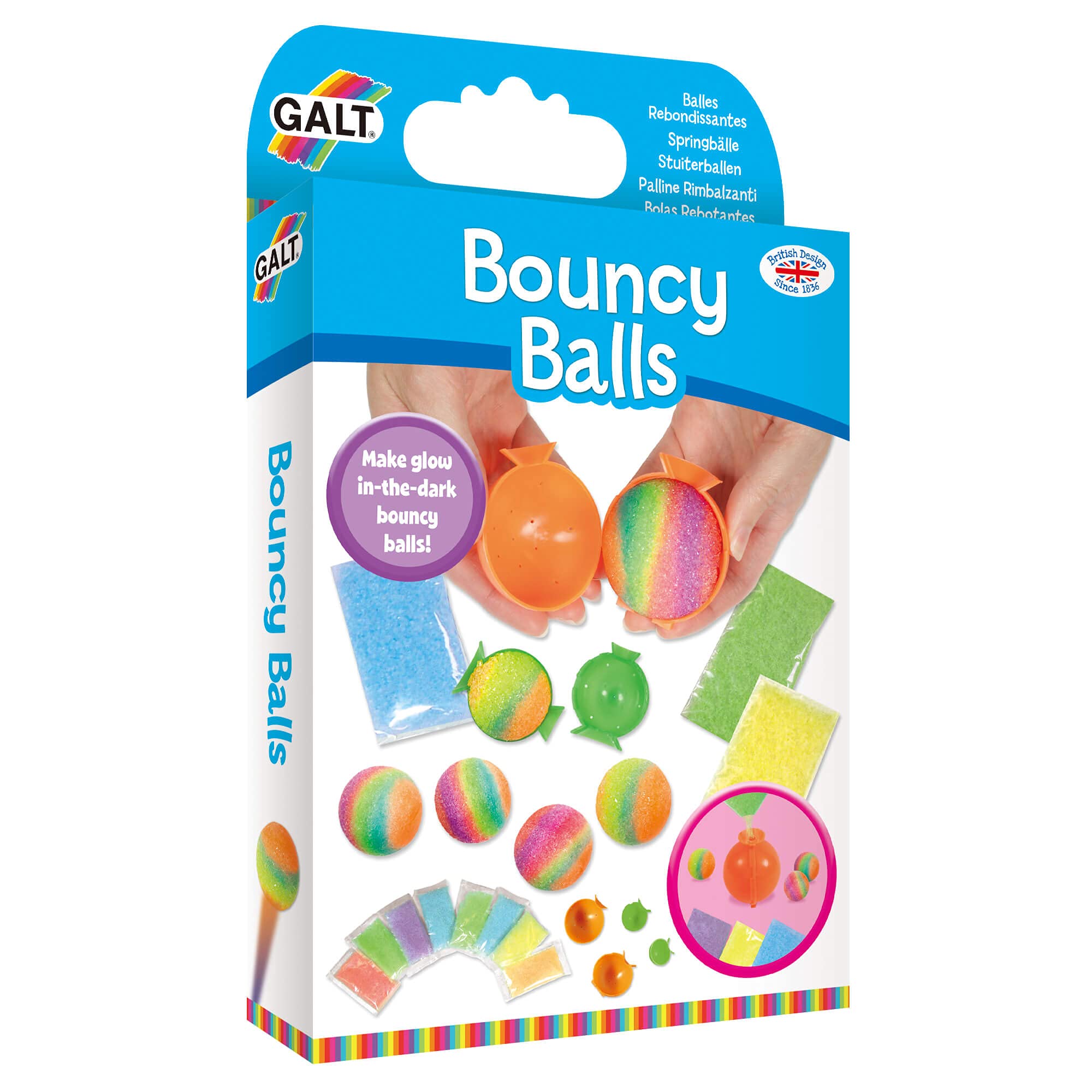 Galt Toys Bouncy Balls Craft Kit - Glow-in-the-Dark Crystals | Ages 8+ | Makes 2 Large or 8 Small Balls