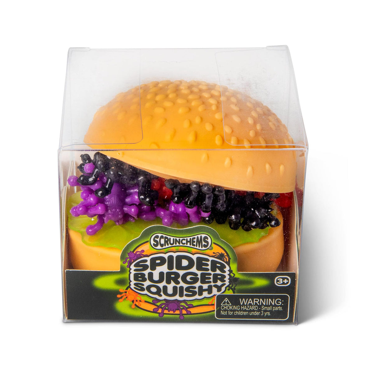 SCRUNCHEMS Spooky Spider Burger Squishy Fidget Toy - 7 cm, Age 3+
